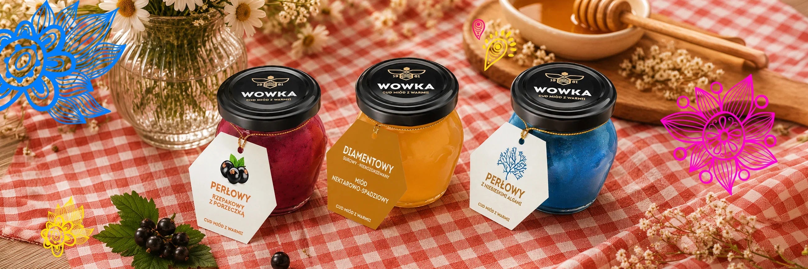Miody naturalne WOWKA - baner kolekcji