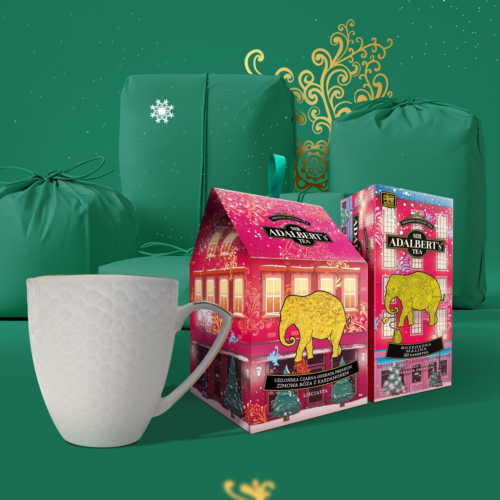 Gemütliches Kuscheln – Adalbert's Town Tee-Geschenkset und Tasse