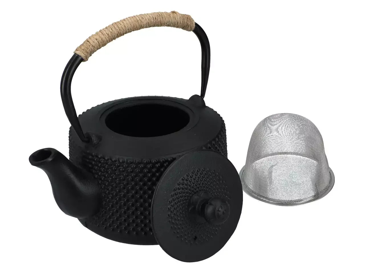 żeliwny czajnik do herbaty w stylu japońskim z metalowym sitkiem