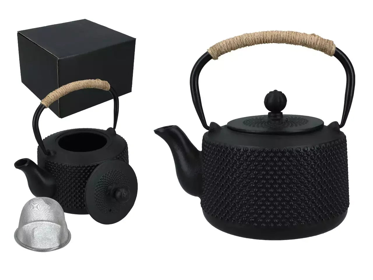 czarny japoński czajniczek do herbaty z zaparzaczem