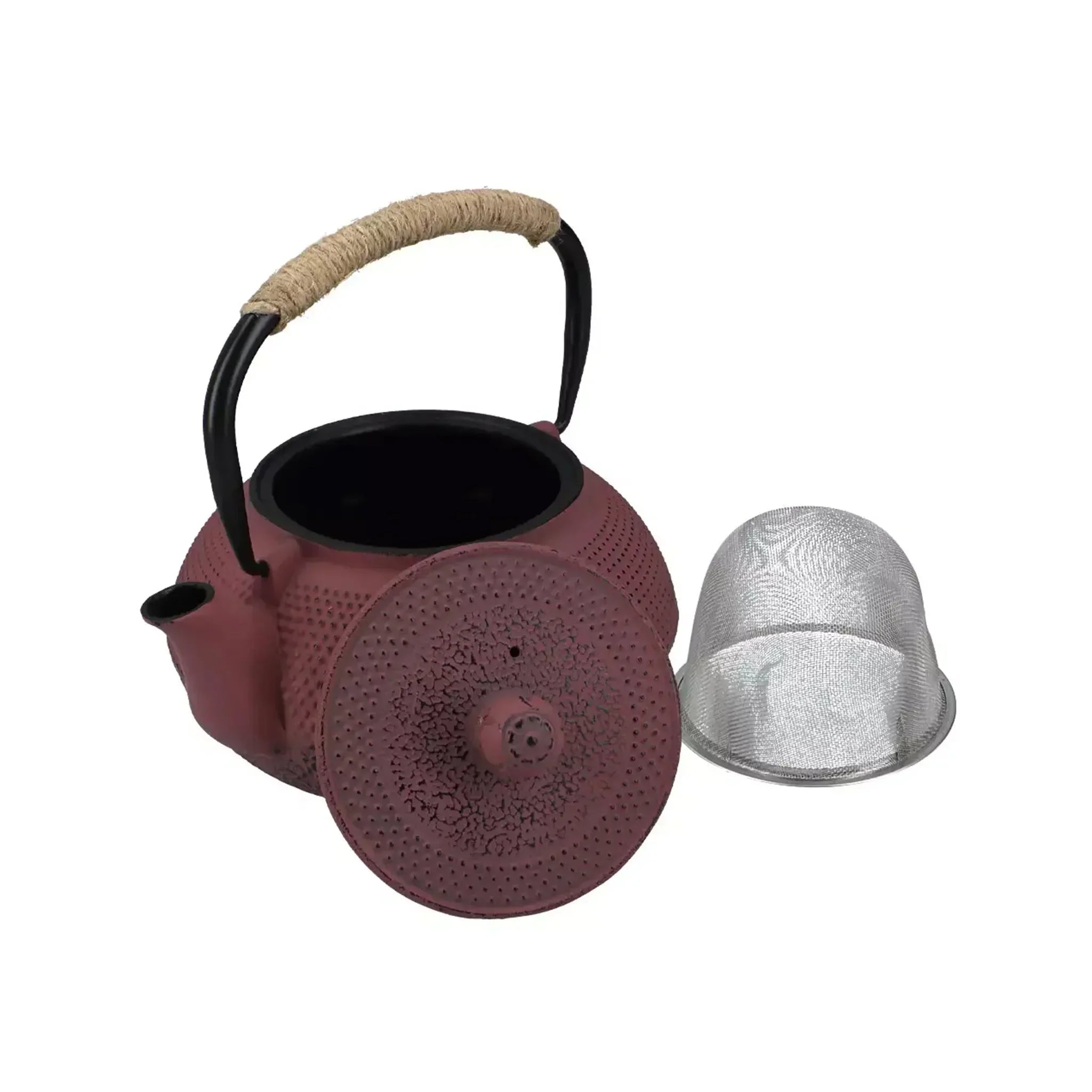 Bouilloire japonaise en fonte Tetsubin rouge (900 ml)