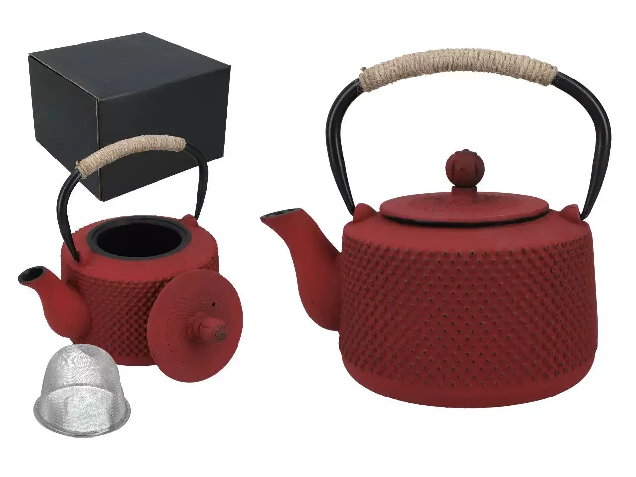 Bouilloire japonaise en fonte Tetsubin rouge (1000 ml)