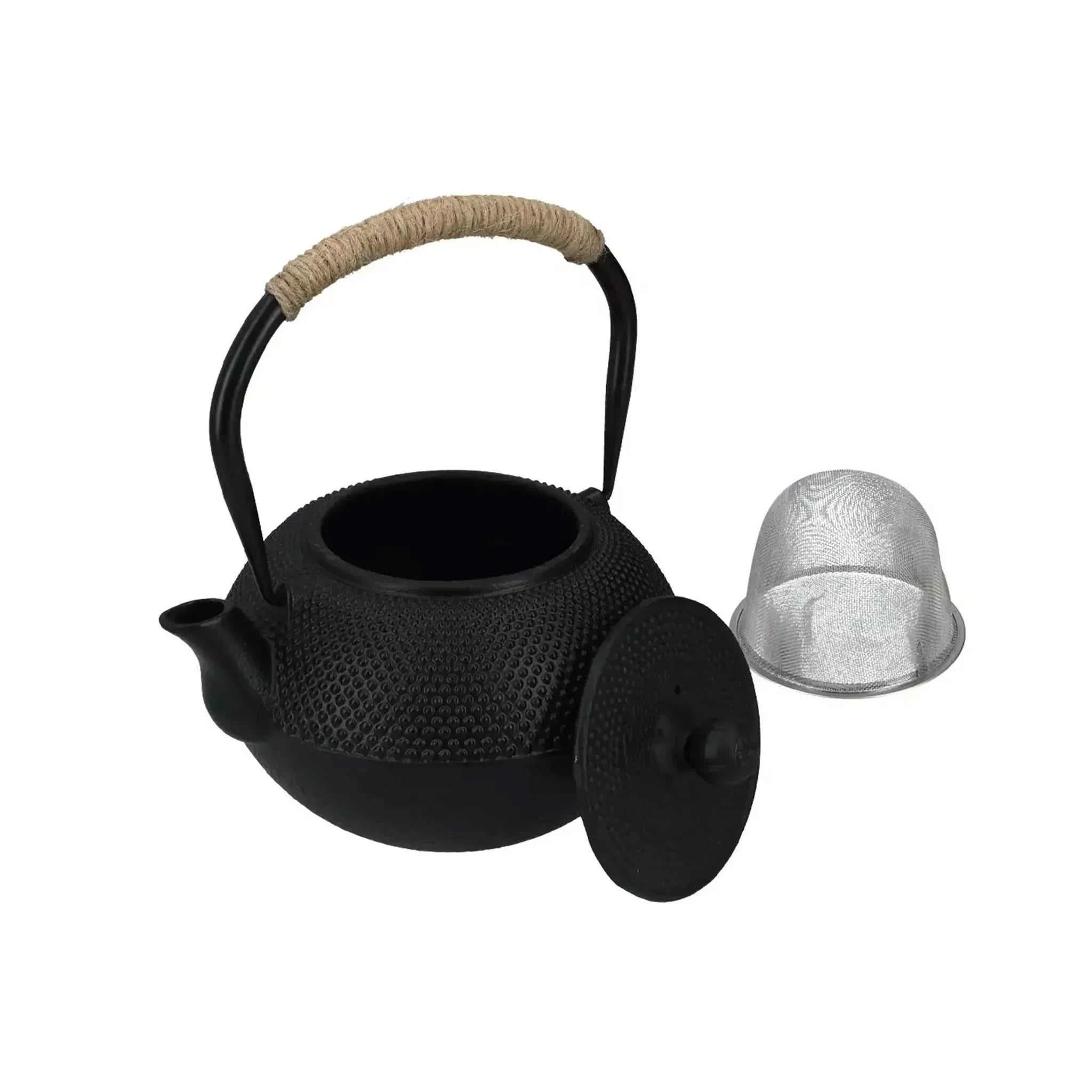 Grande bouilloire japonaise en fonte Tetsubin noire (1200 ml)