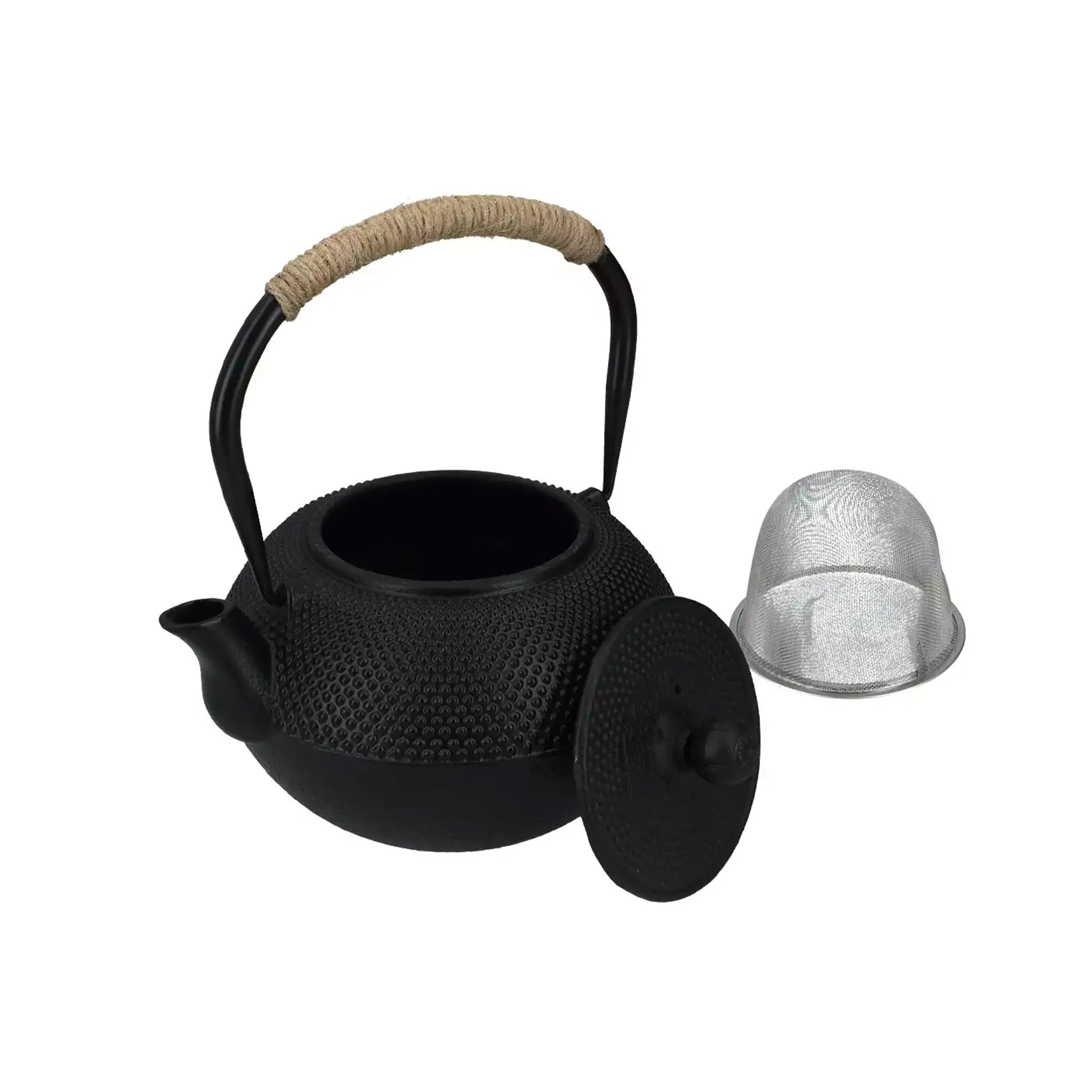 Grande bouilloire japonaise en fonte Tetsubin noire (1200 ml)