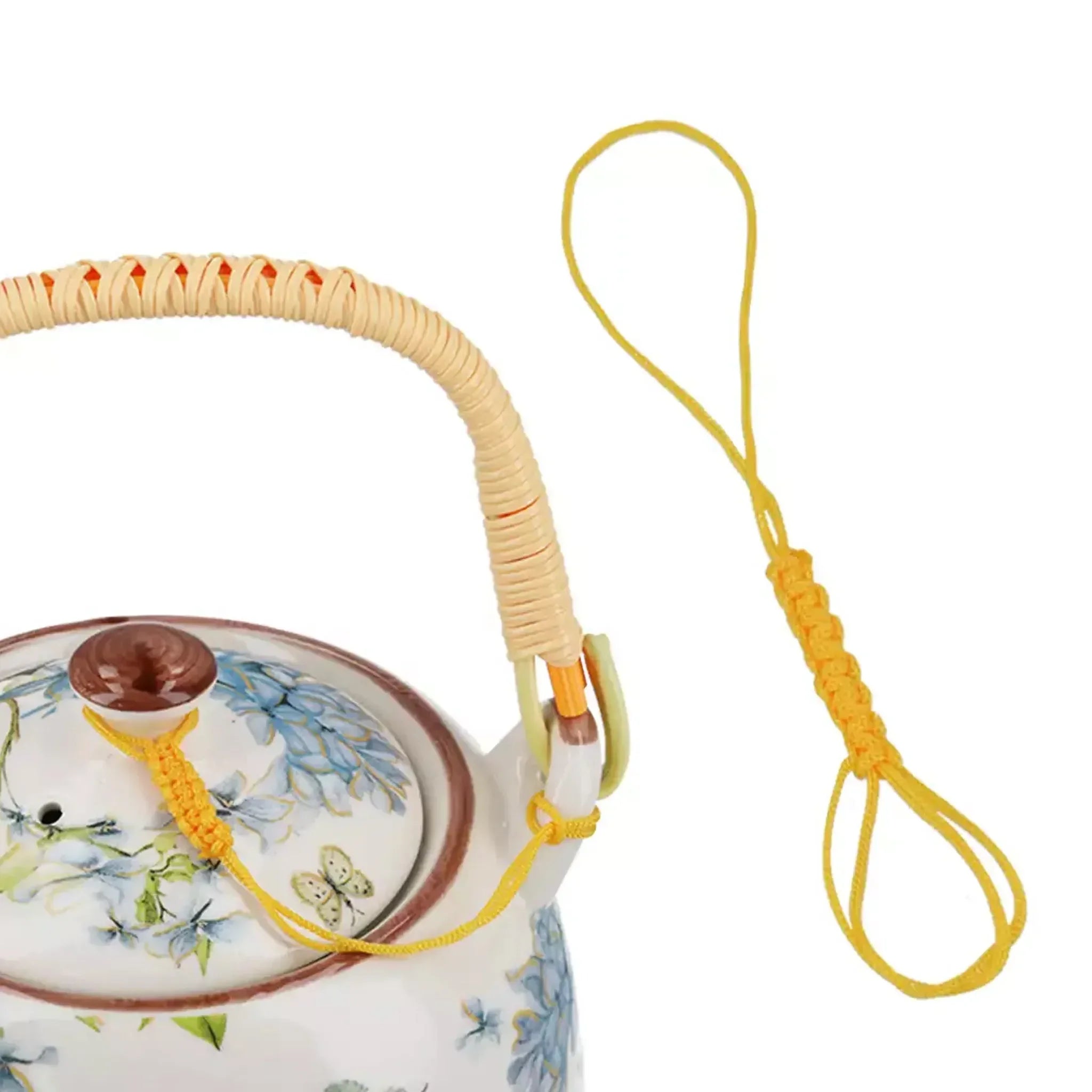 Teiera in ceramica con fiori verdi (900 ml)