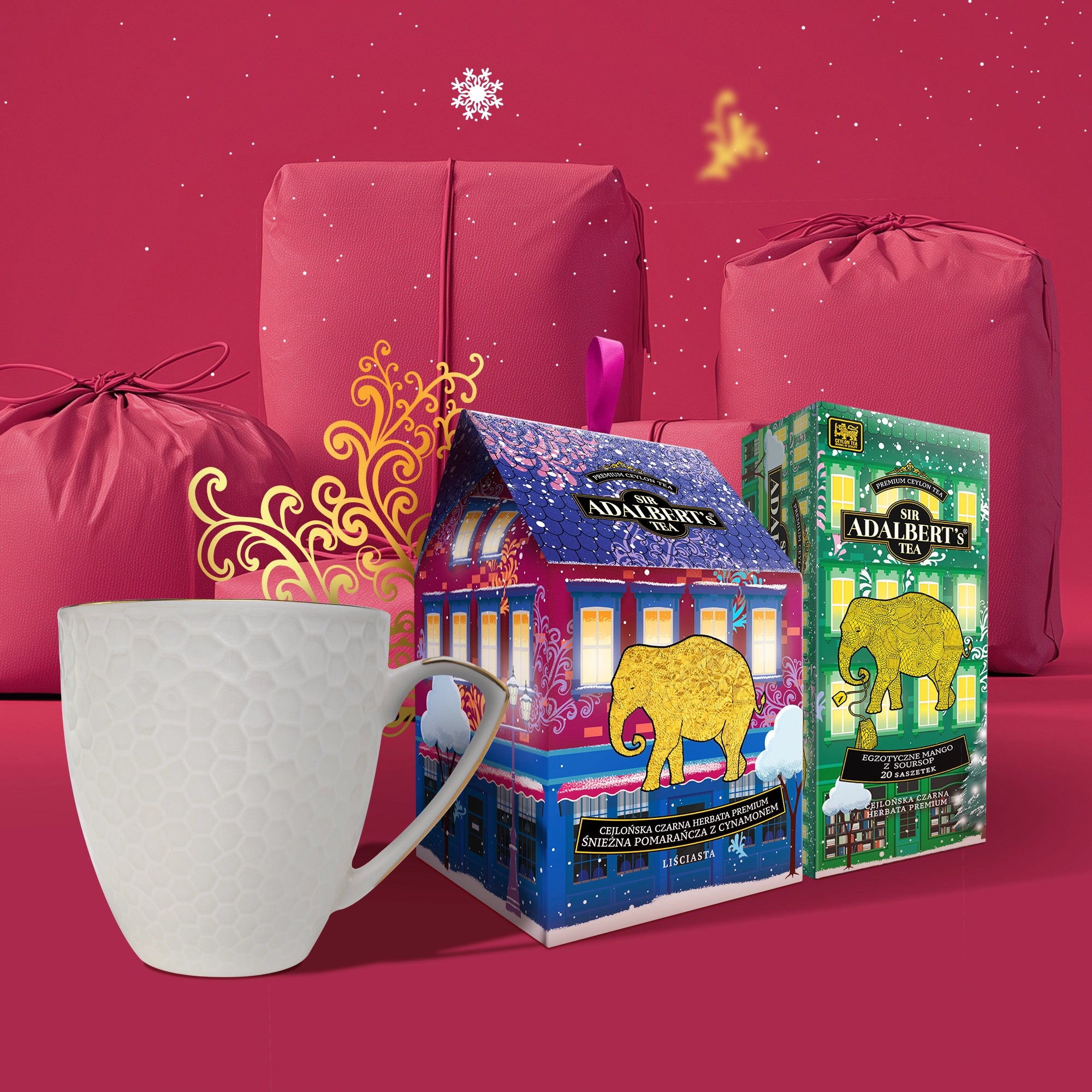 Winterurlaub – Adalberts Stadt Tee-Geschenkset und Tasse