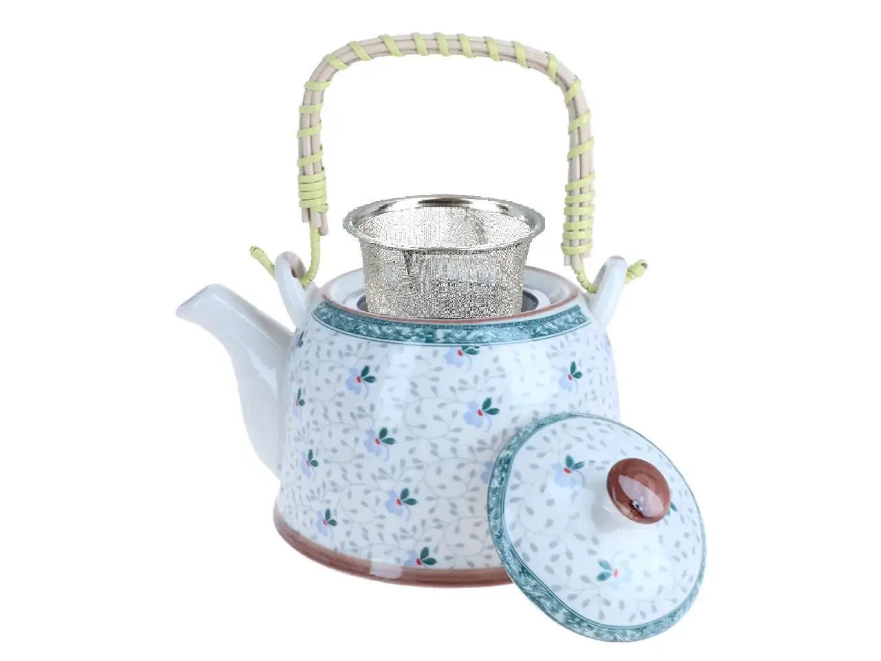 ceramiczny czajnik z metalowym zaparzaczem