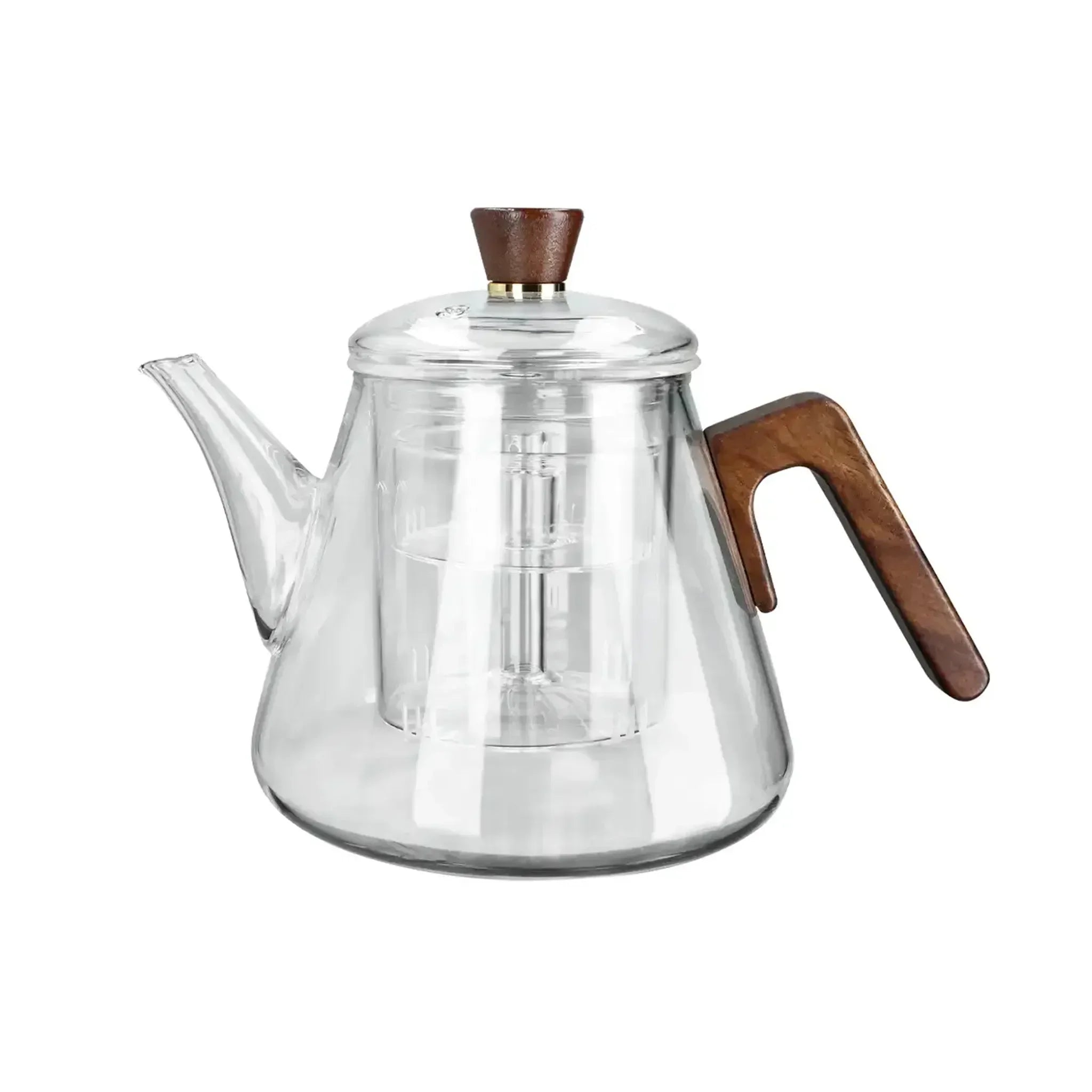 Brocca in vetro con infusore e manico in legno (1000 ml)