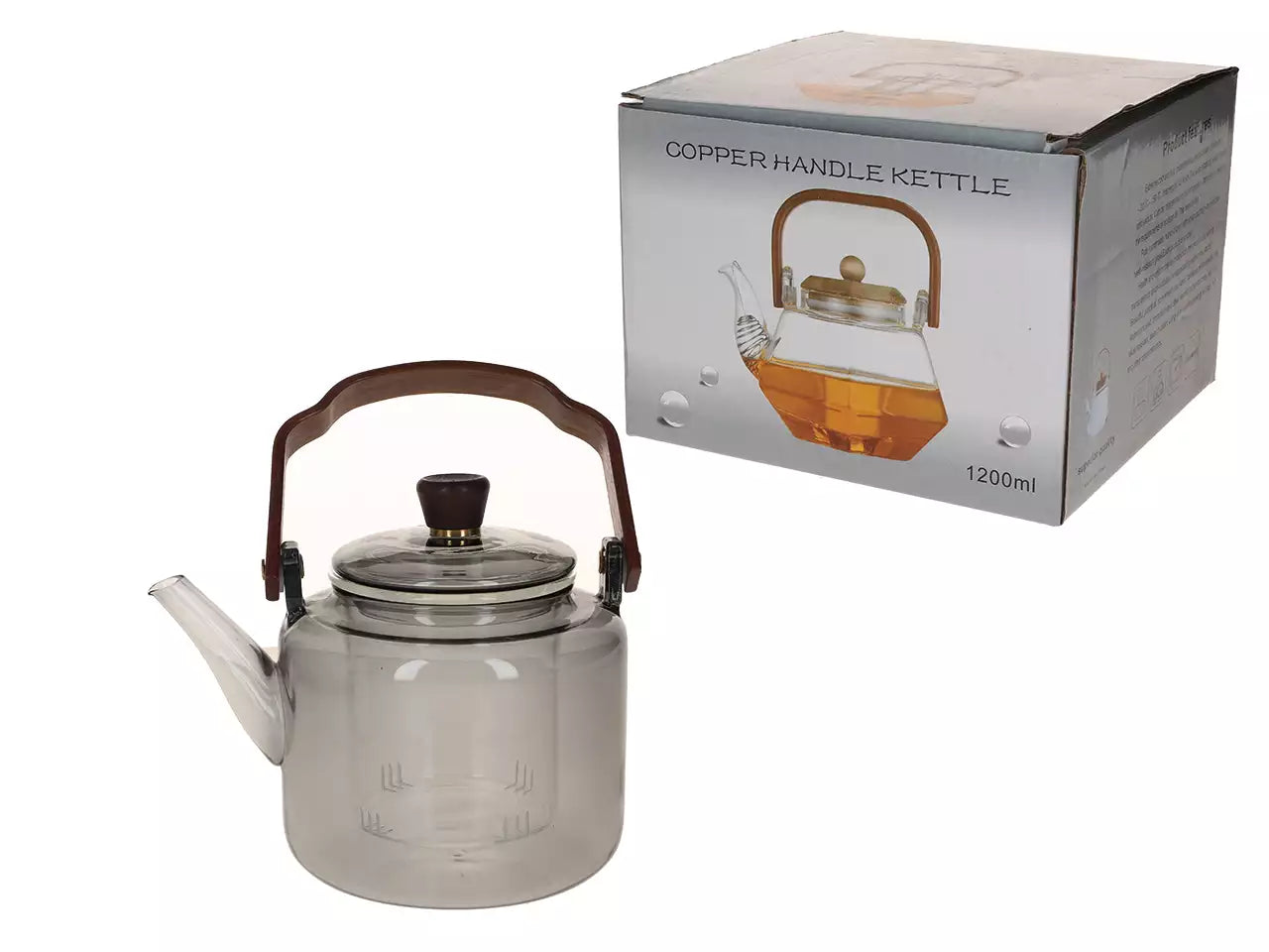 Glass jug with infuser and glass strainer (1000 ml)