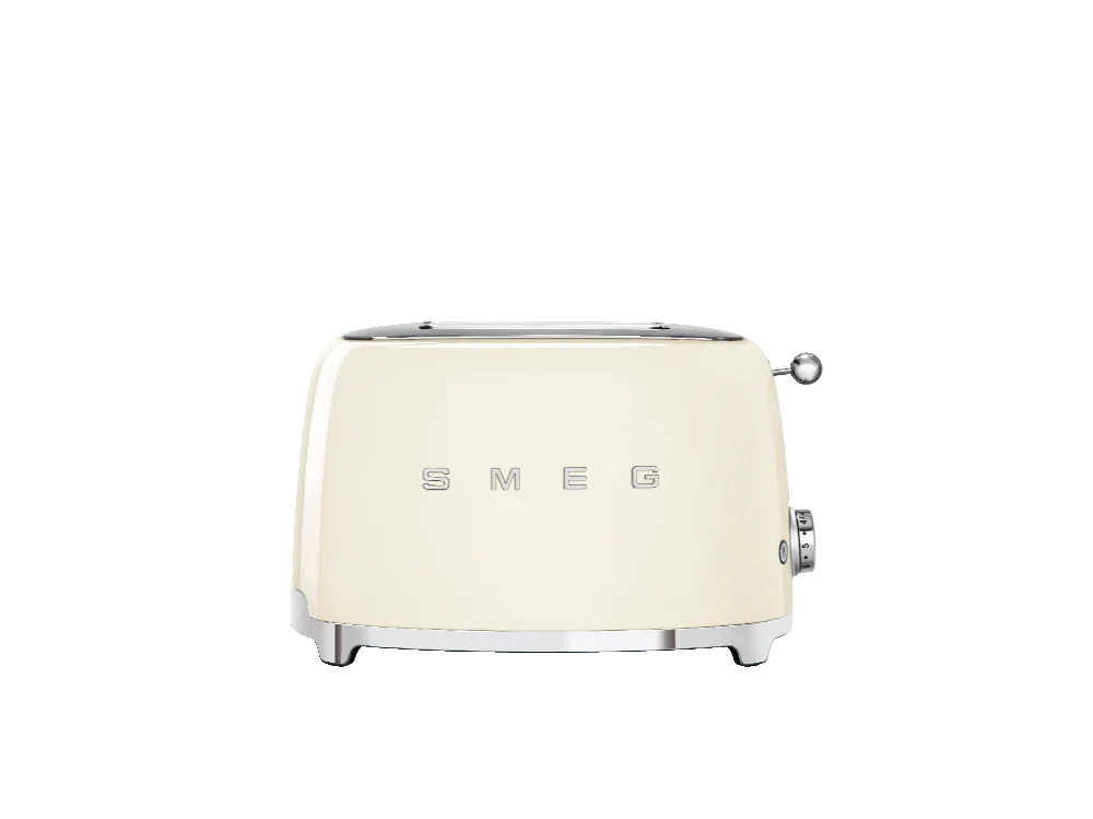 Toster SMEG TSF01 kremowy na 2 kromki w stylu retro lat 50.
