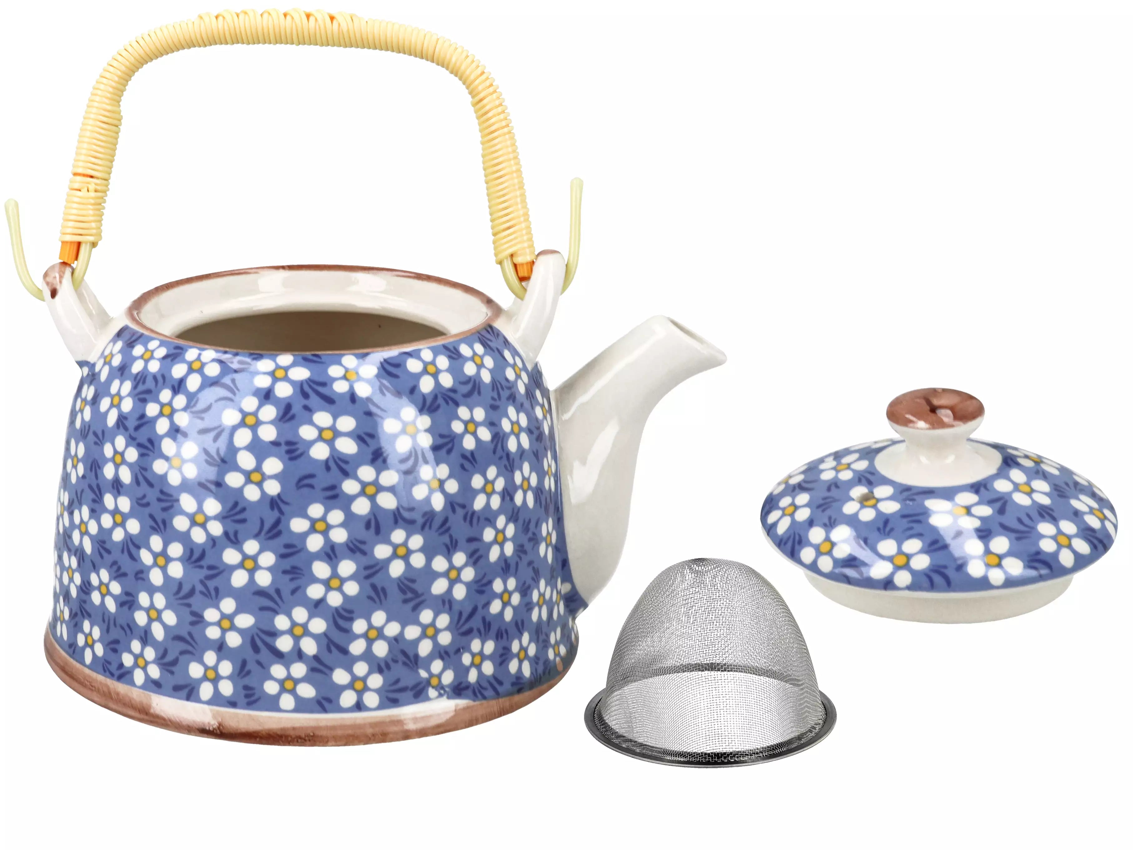 Ceramic teapot with infuser "Navy Daisy" (800 ml)