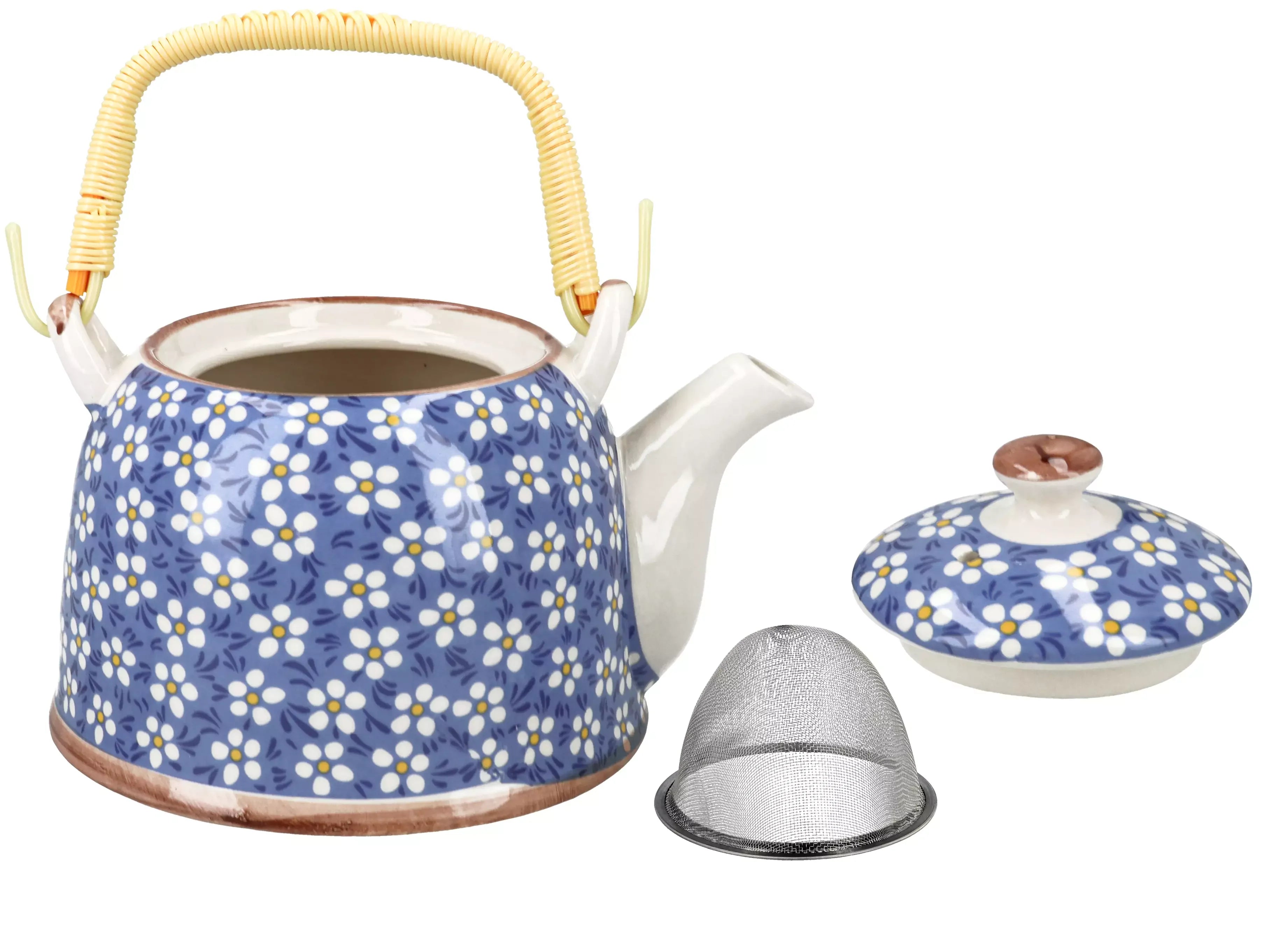 Ceramic teapot with infuser "Navy Daisy" (800 ml)