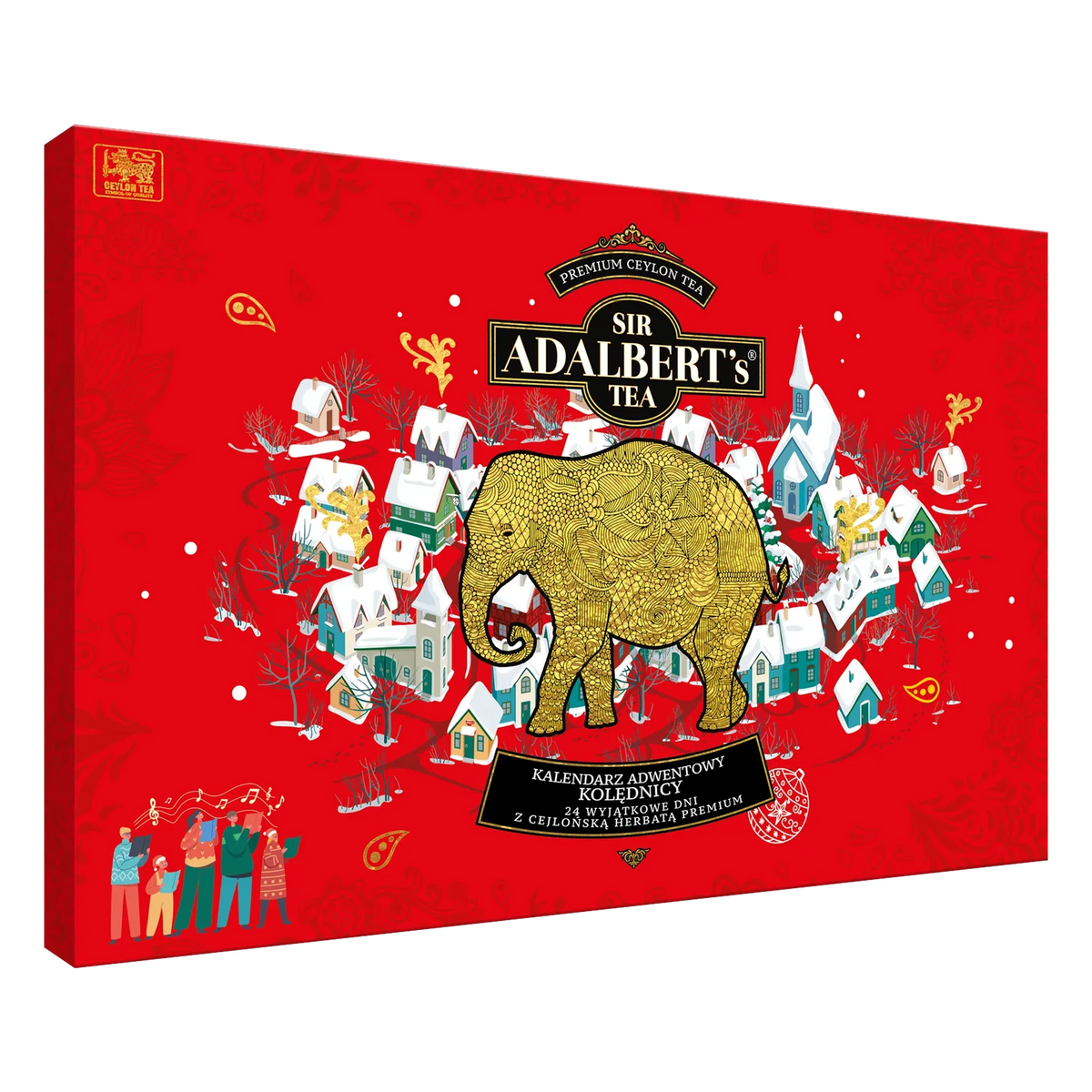 CALENDARIO DEI CANTANTI DI NATALE (ROSSO) del tè di Adalbert