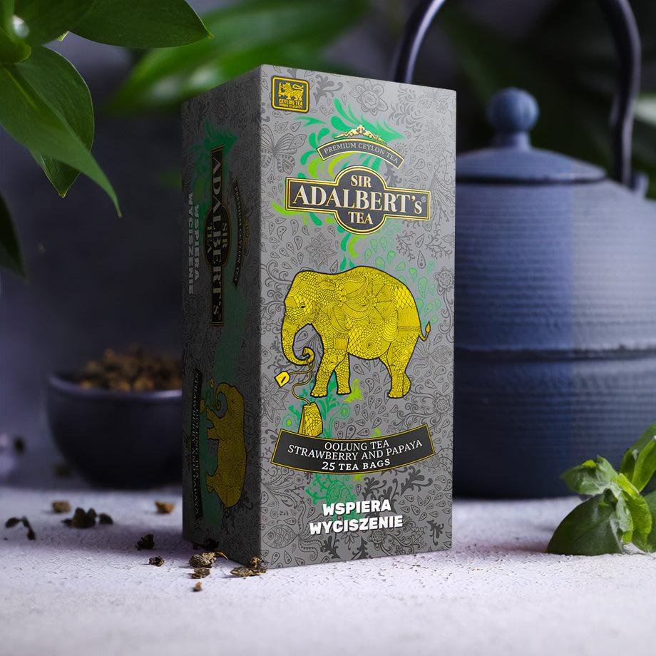 Adalbert's Tea OOLONG O SMAKU TRUSKAWEK I PAPAI - saszetki 50g - Sir Adalbert's Tea