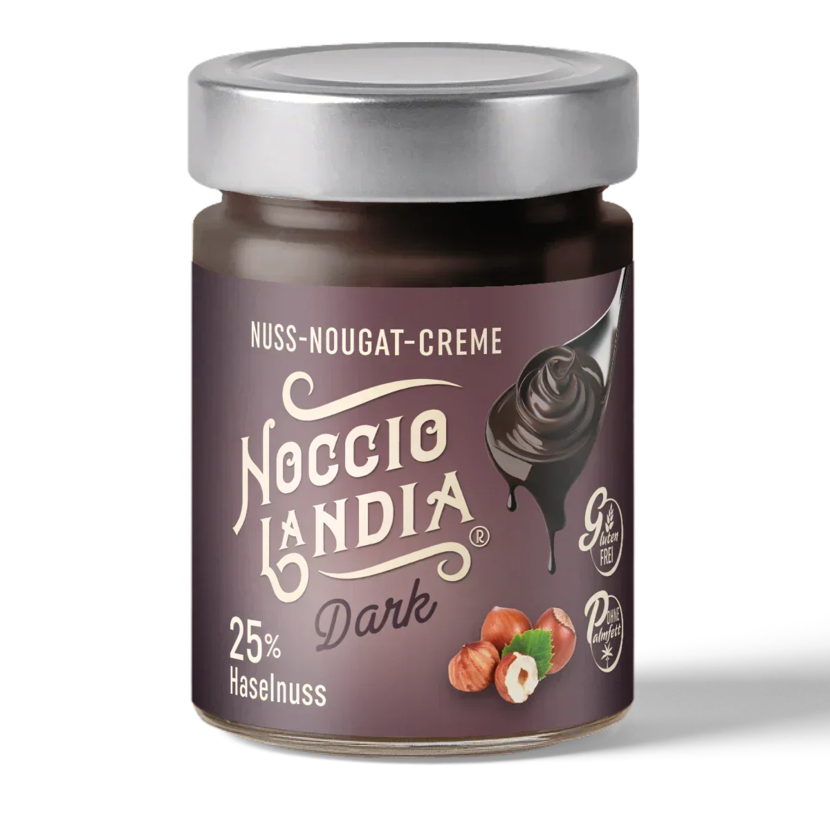Słoik kremu orzechowego Nocciolandia Dark 25% orzechów laskowych, bezglutenowy