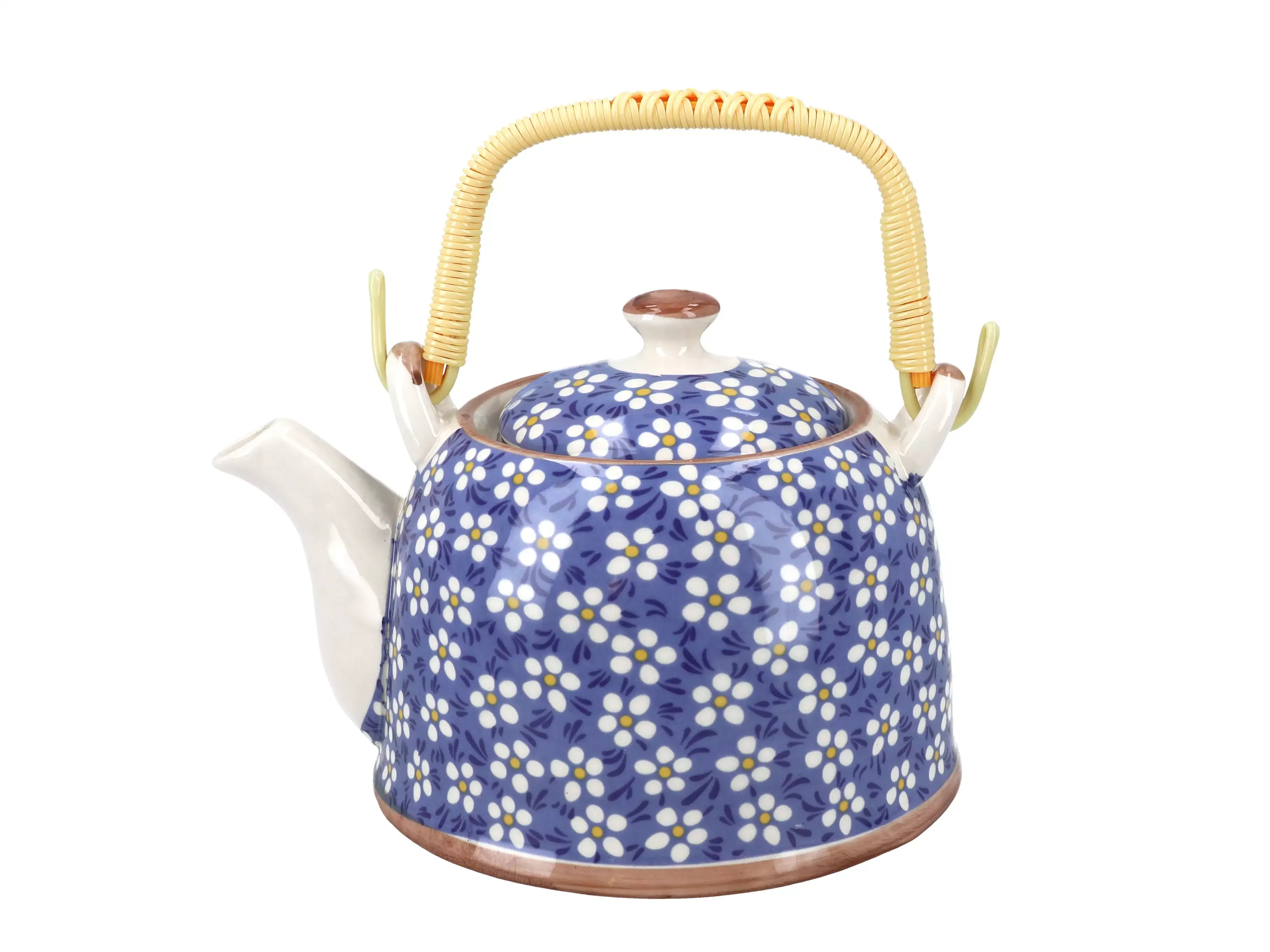 Ceramic teapot with infuser "Navy Daisy" (800 ml)