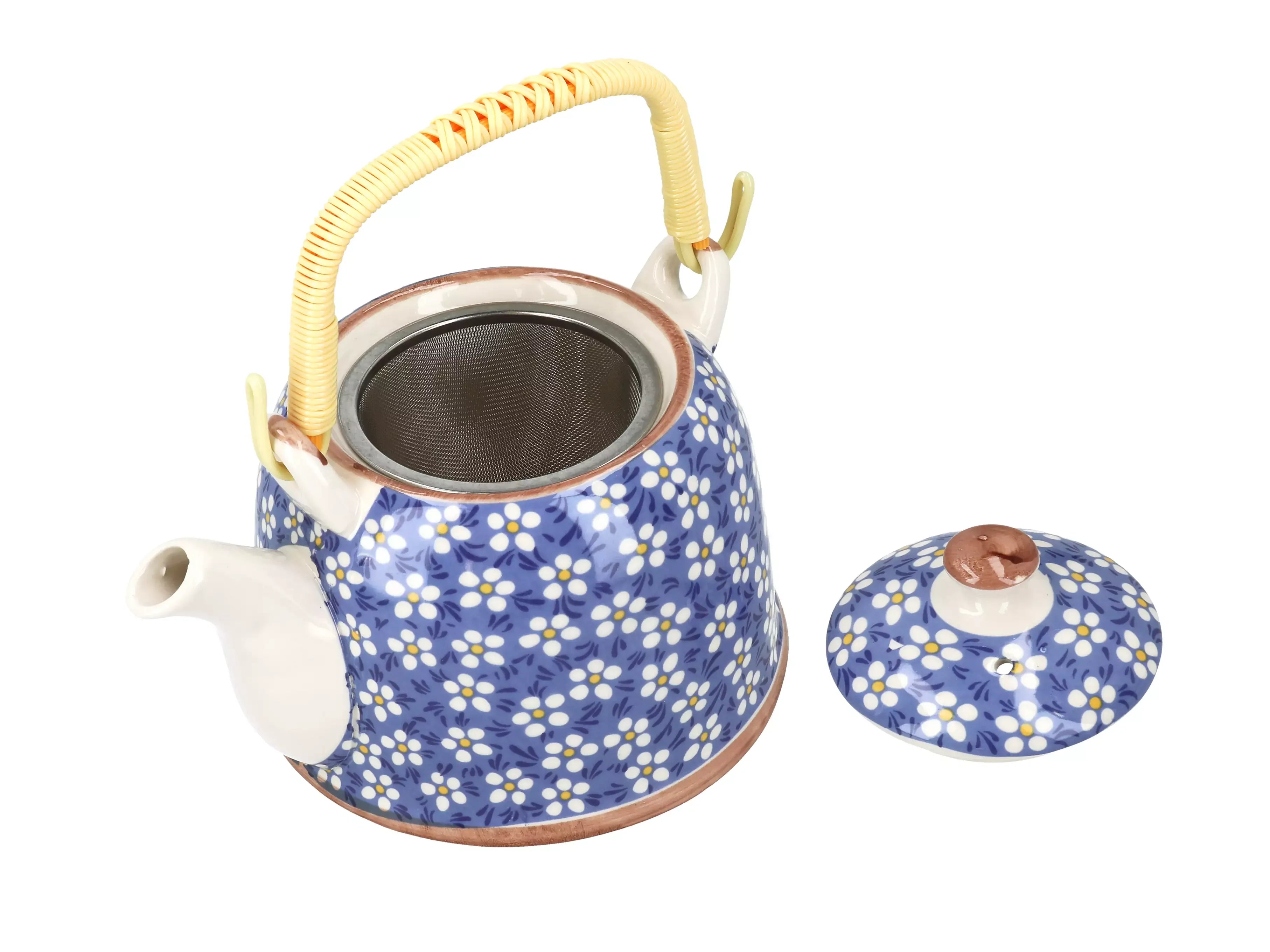 Ceramic teapot with infuser "Navy Daisy" (800 ml)
