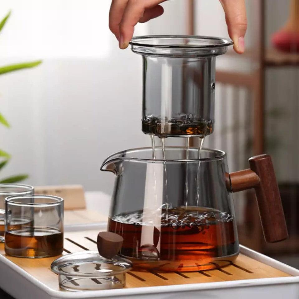 Czajnik szklany z szklanym sitkiem (889-0414) - Sir Adalbert's Tea