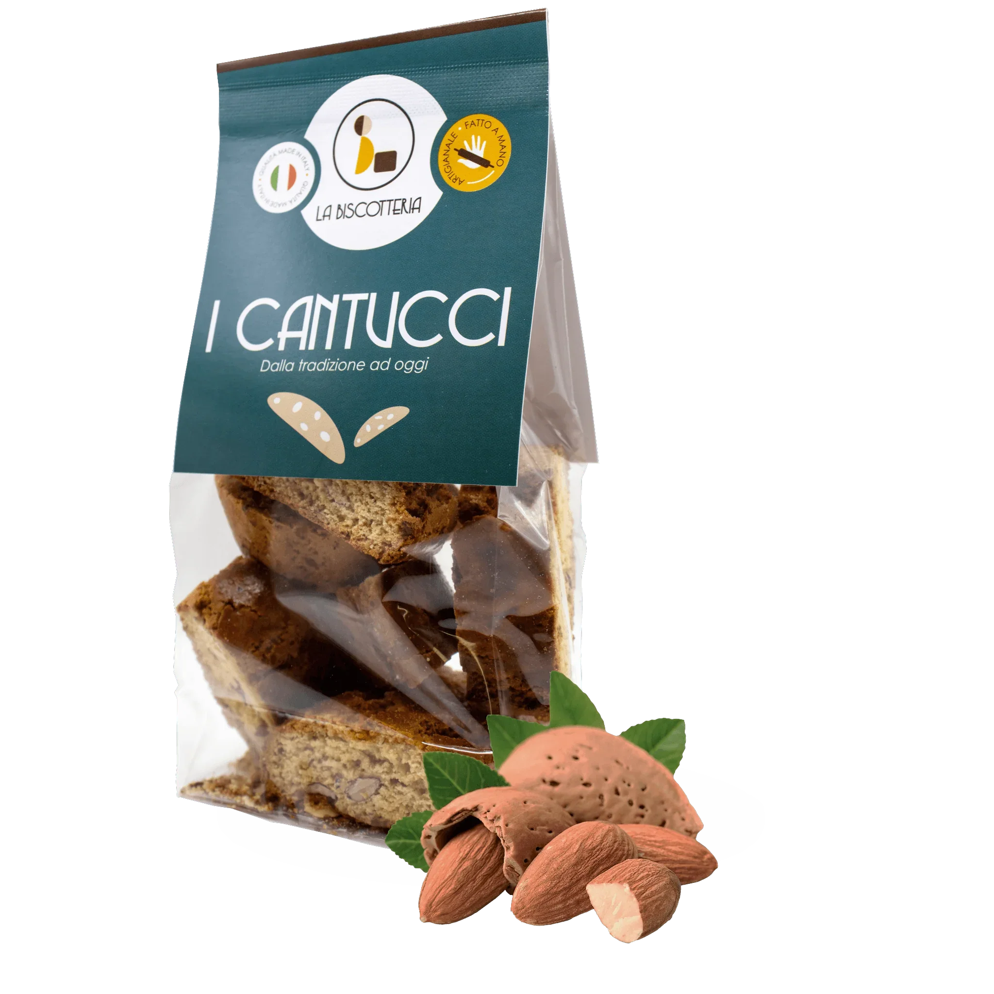 Opakowanie włoskich ciastek migdałowych I Cantucci La Biscotteria z migdałami