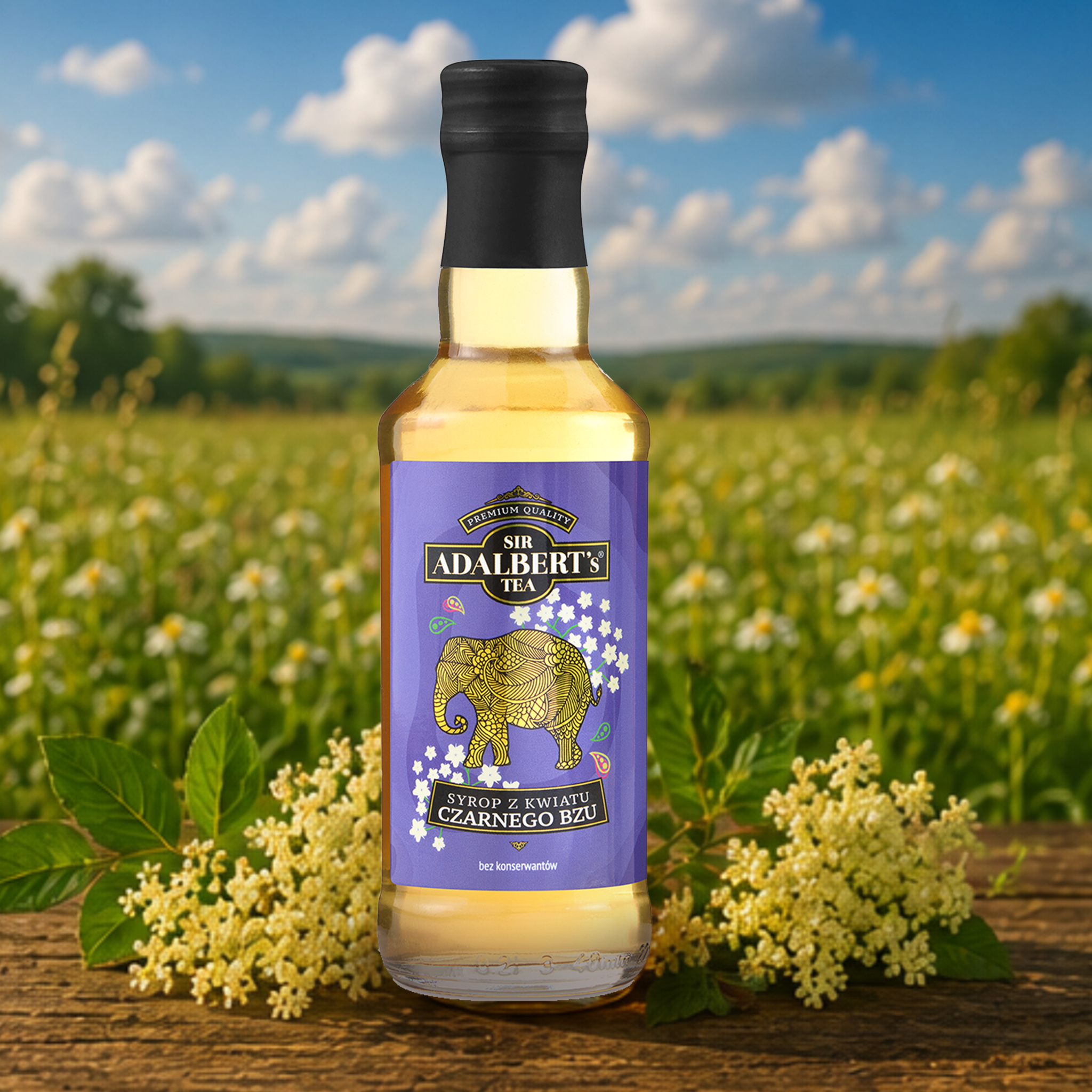 Adalbert's Syrop z kwiatu czarnego bzu 200 ml - zdjęcie lifestyle w plenerze