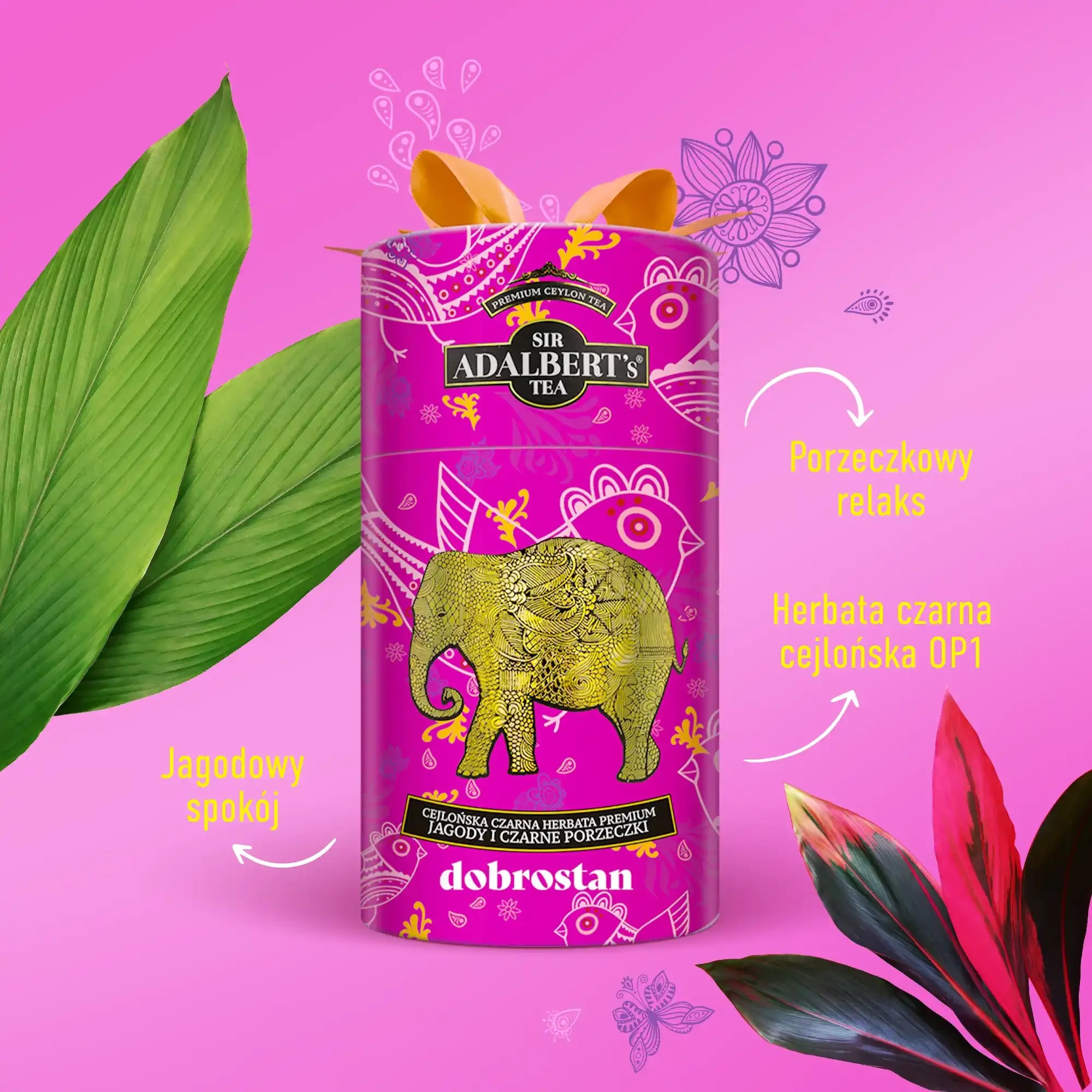 Adalbert's Tea Jagody i Czarne Porzeczki DOBROSTAN - liściasta 80g - Sir Adalbert's Tea