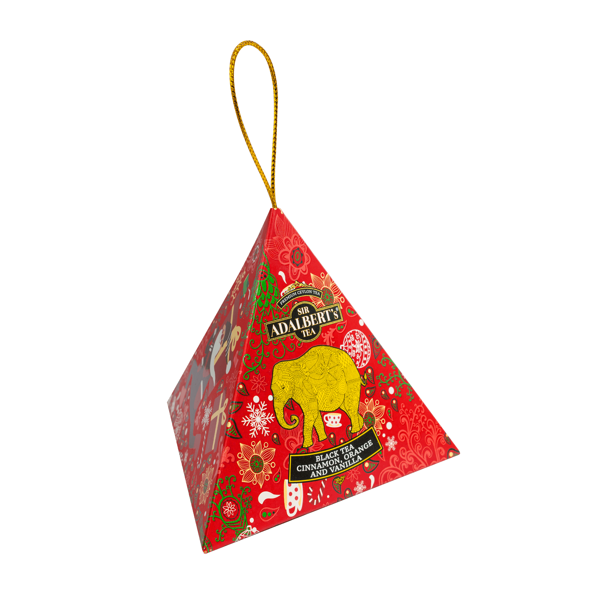 Bombka Choinkowa Trójkątna Czerwona - liściasta 25g - Sir Adalbert's Tea