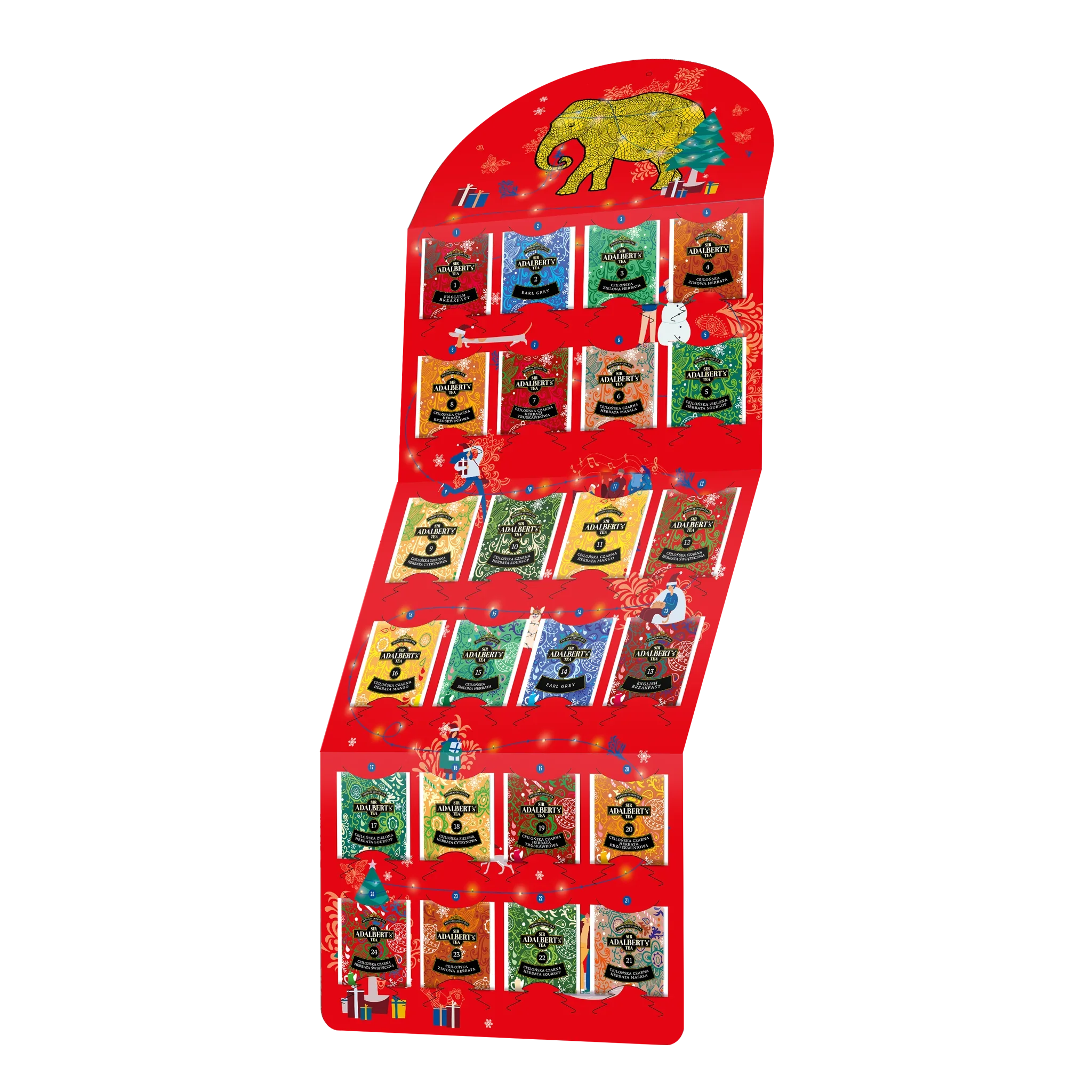 Kalendarz Adwentowy Magiczny Czas - 24 dni z herbatą świąteczną 48g - Sir Adalbert's Tea