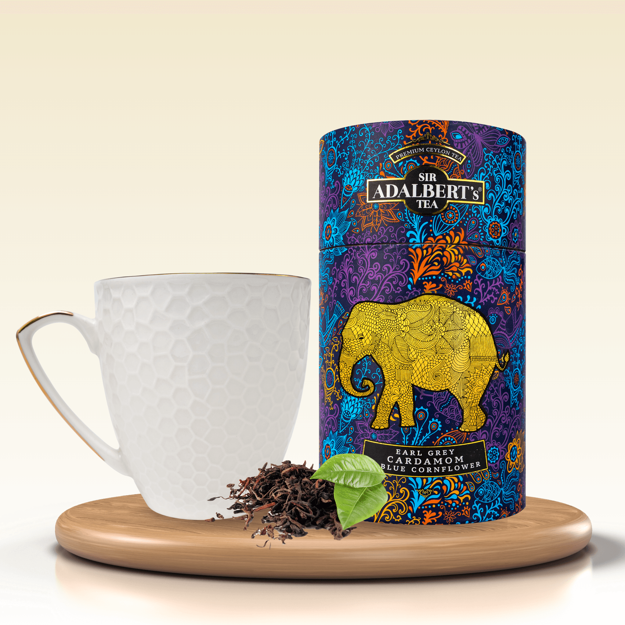 Zestaw Earl Grey Cardamom, Kubek ze Słoniem i PREZENT - Sir Adalbert's Tea