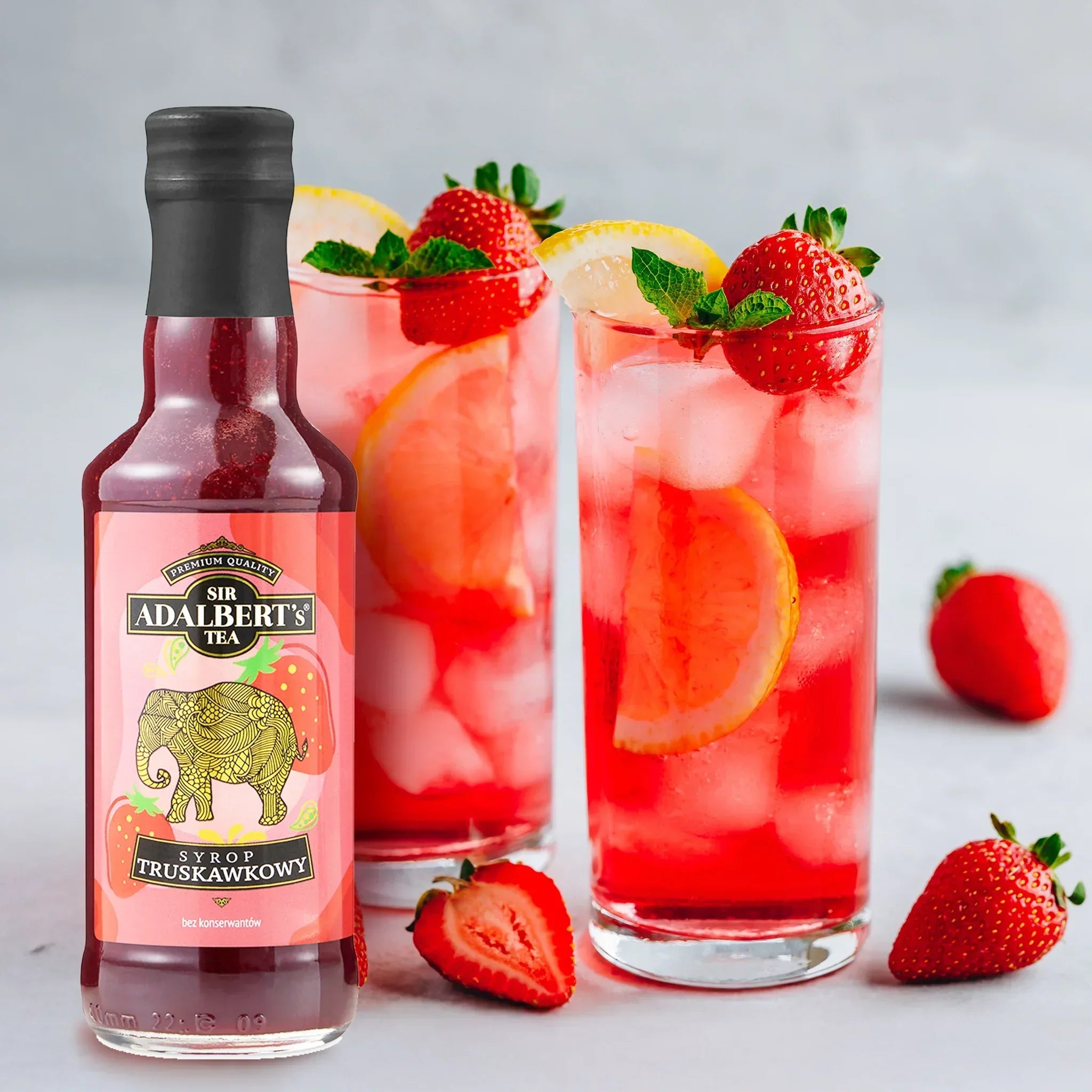 Adalbert's Syrop Truskawkowy 200 ml - lemoniada na zimno