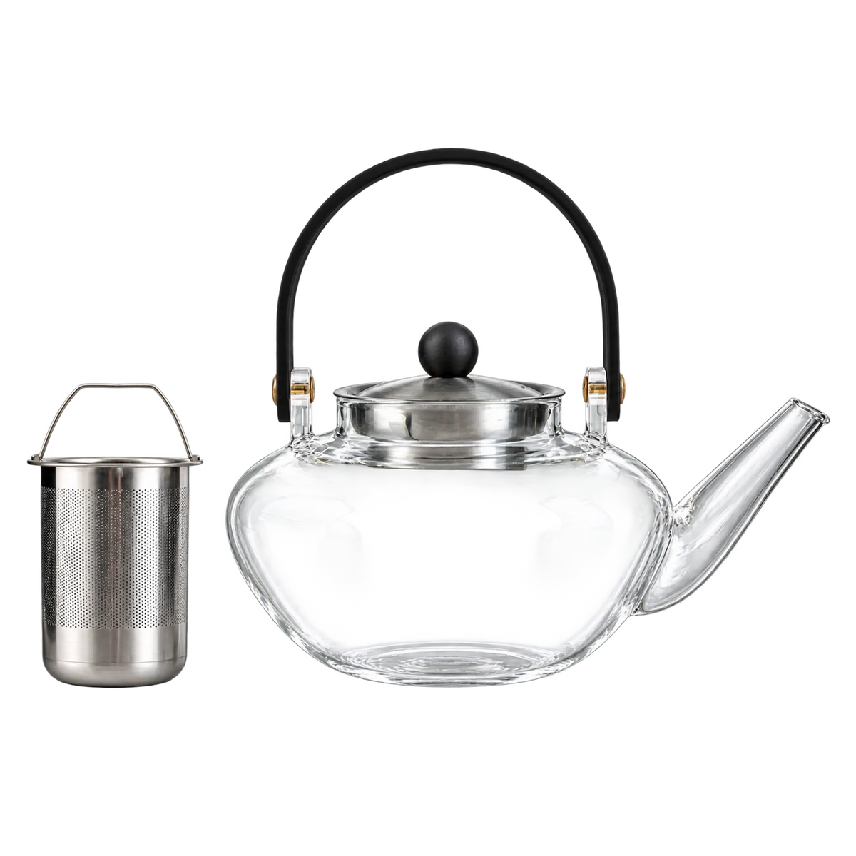 Dzbanek do herbaty z zaparzaczem w stylu japońskim Vialli Design EVA Srebrny, 800 ml - zdjęcie 3