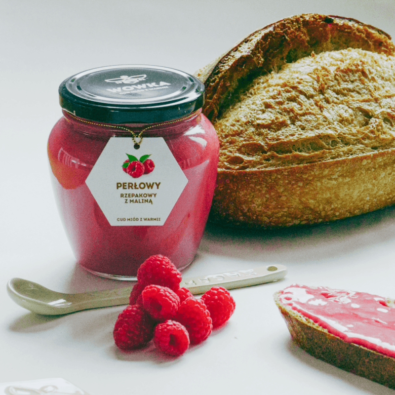 WOWKA Miód z Maliną Perłowy 260g - Sir Adalbert's Tea