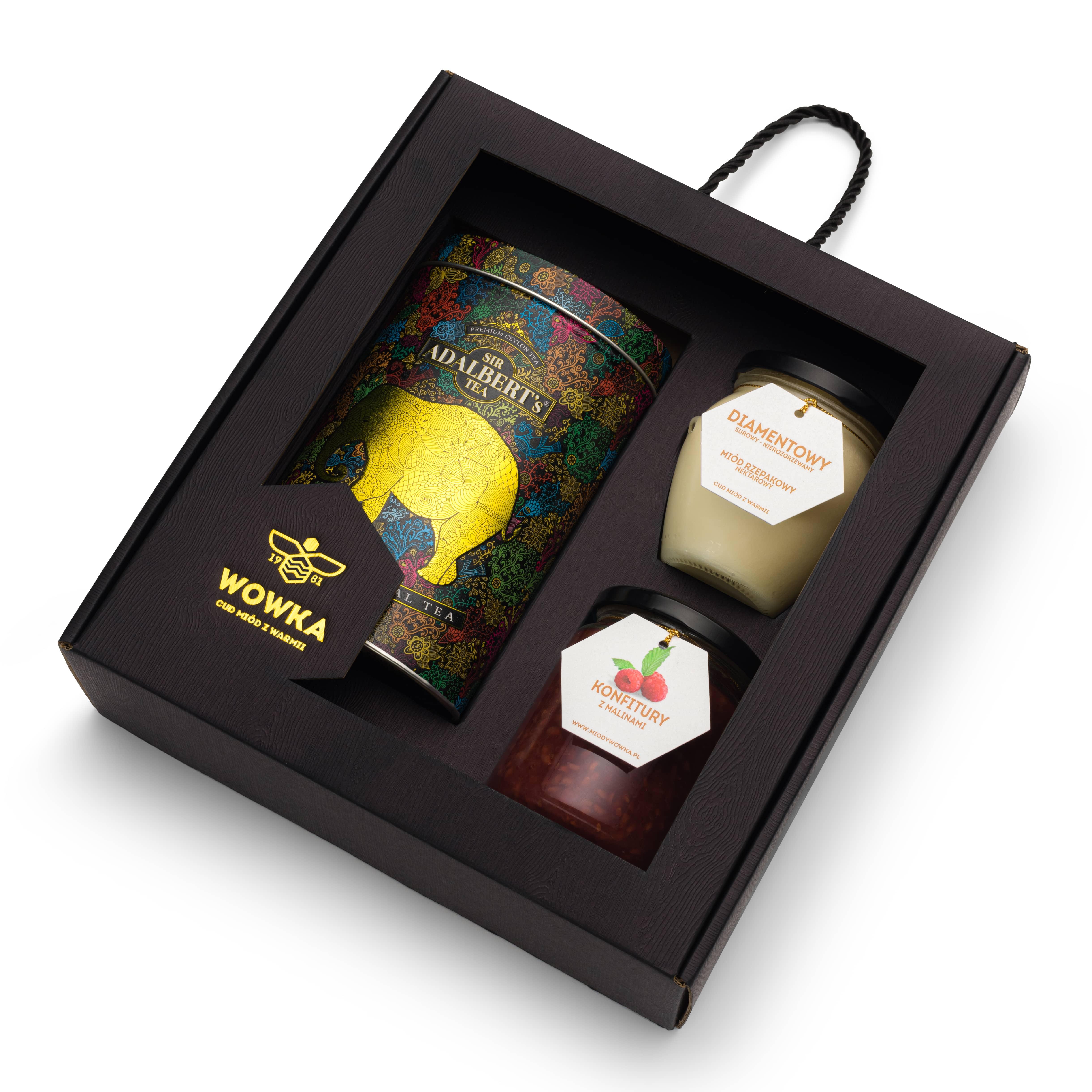 Zestaw Prezentowy z Konfiturą, Miodem i Herbatą Tropikalną - Sir Adalbert's Tea