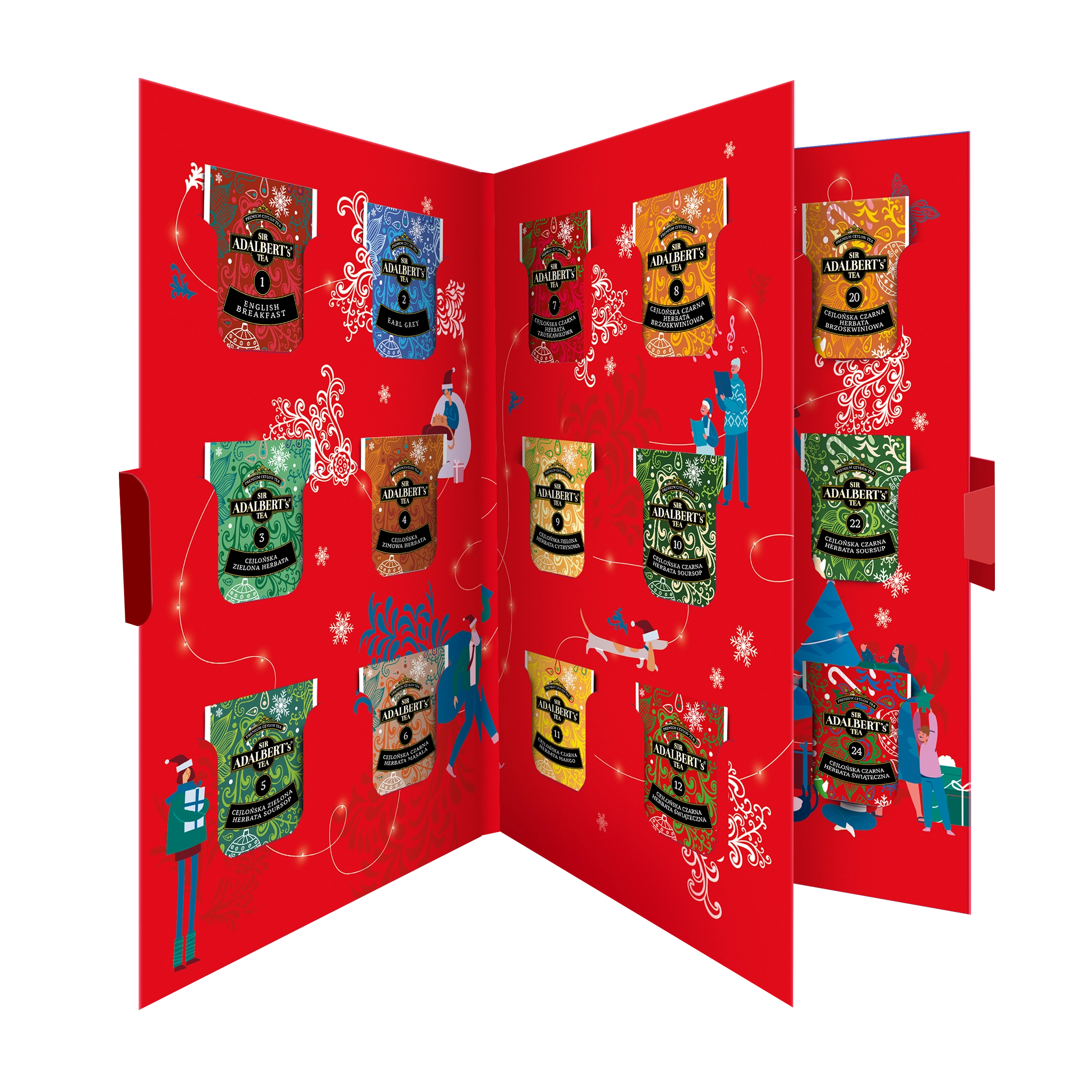Adalbert's Tea ADVENT CALENDAR - WINTER JOYS (RED)