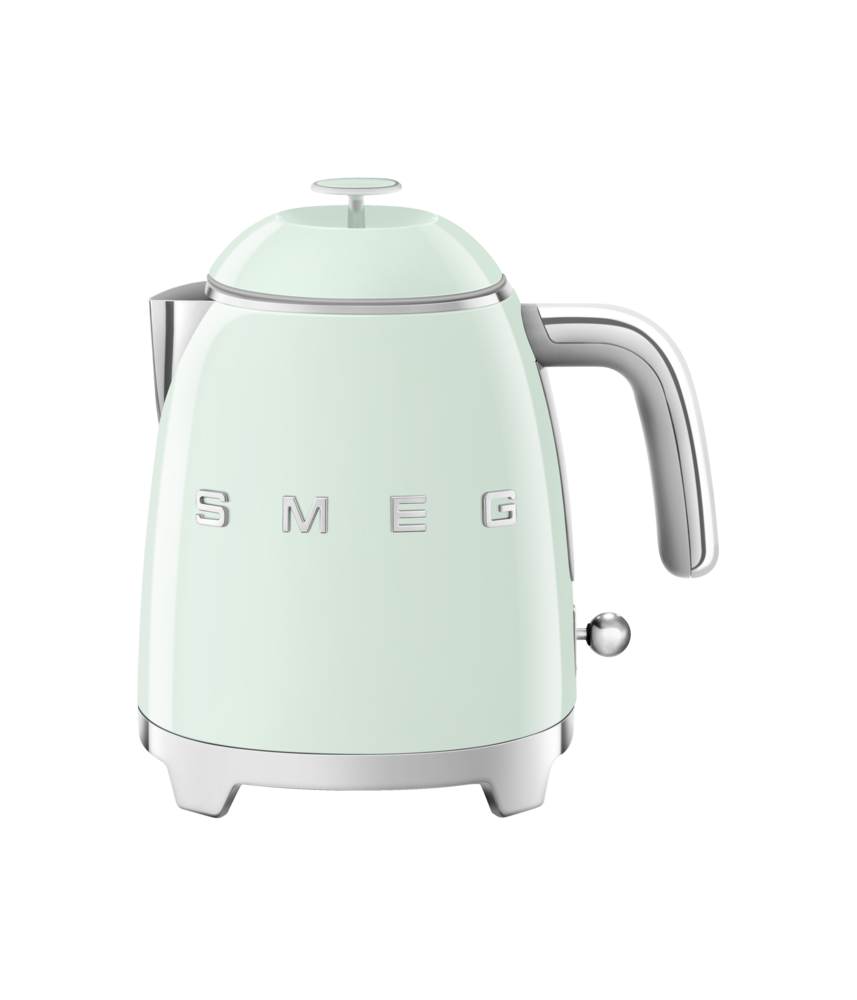 Mini czajnik SMEG KLF05 pastelowy zielony w stylu retro pojemność 0.8l