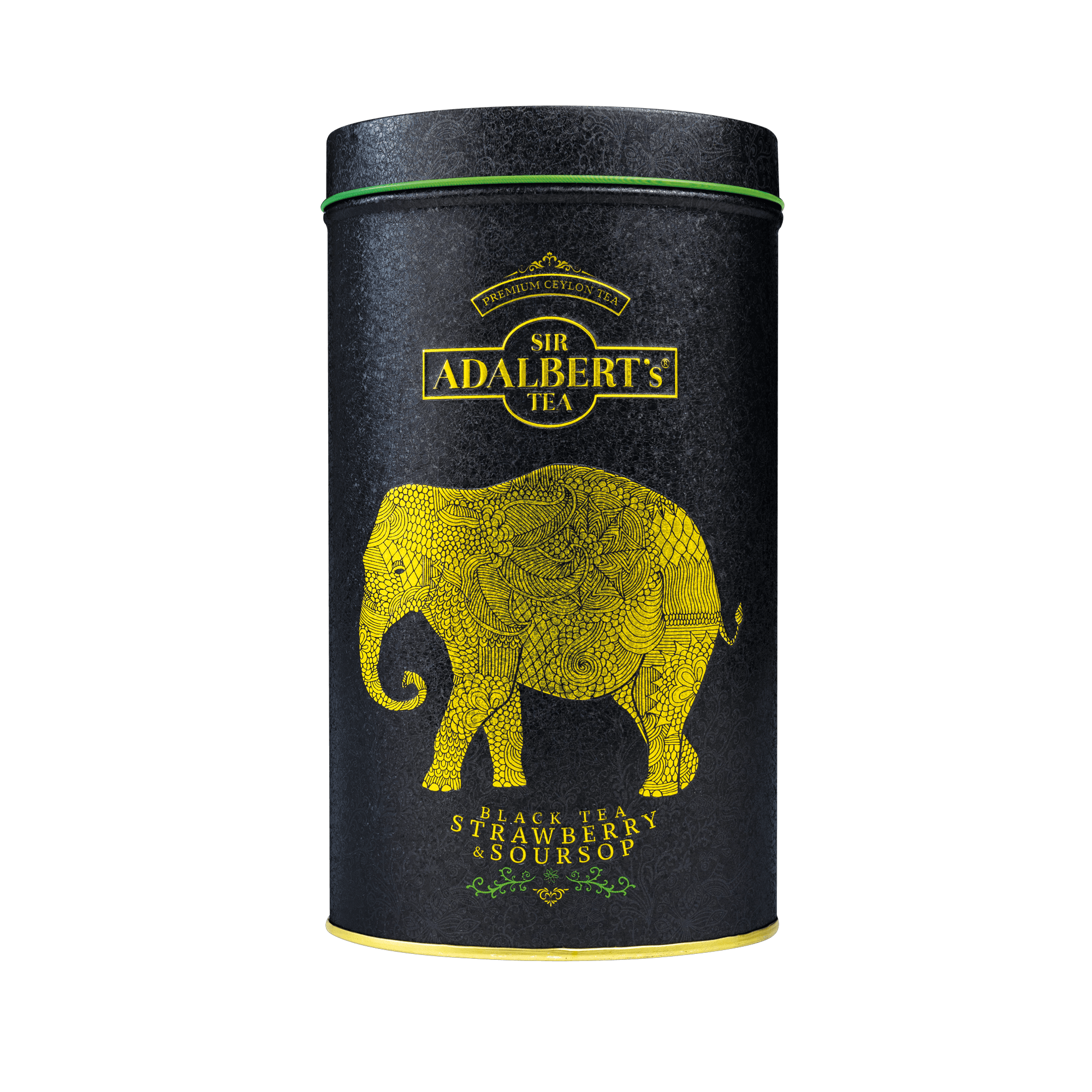 Adalbert's Tea BLACK TEA STRAWBERRY & SOURSOP - liściasta 100g w puszce - Sir Adalbert's Tea