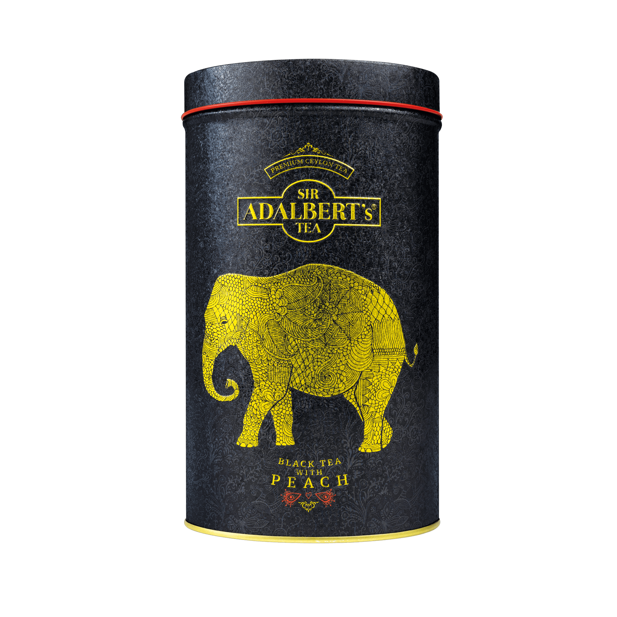 Adalbert's Tea BLACK TEA WITH PEACH - liściasta 100g w puszce - Sir Adalbert's Tea