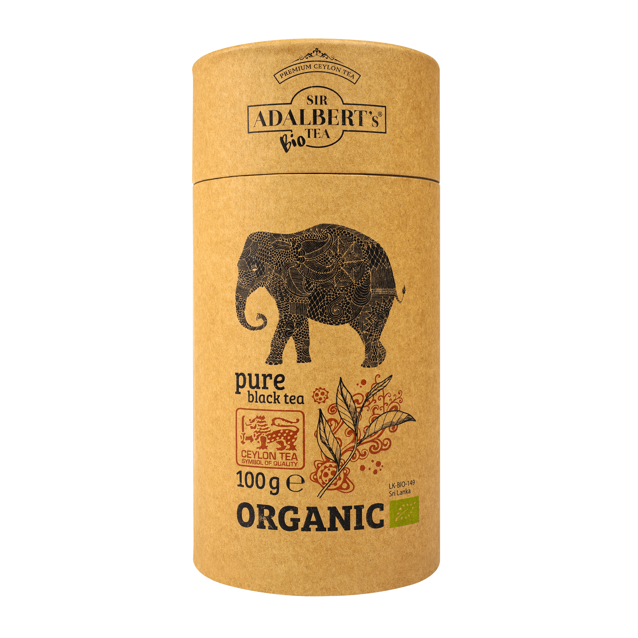 Adalbert's Tea PURE BLACK TEA ORGANIC - liściasta 100g w puszce - Sir Adalbert's Tea