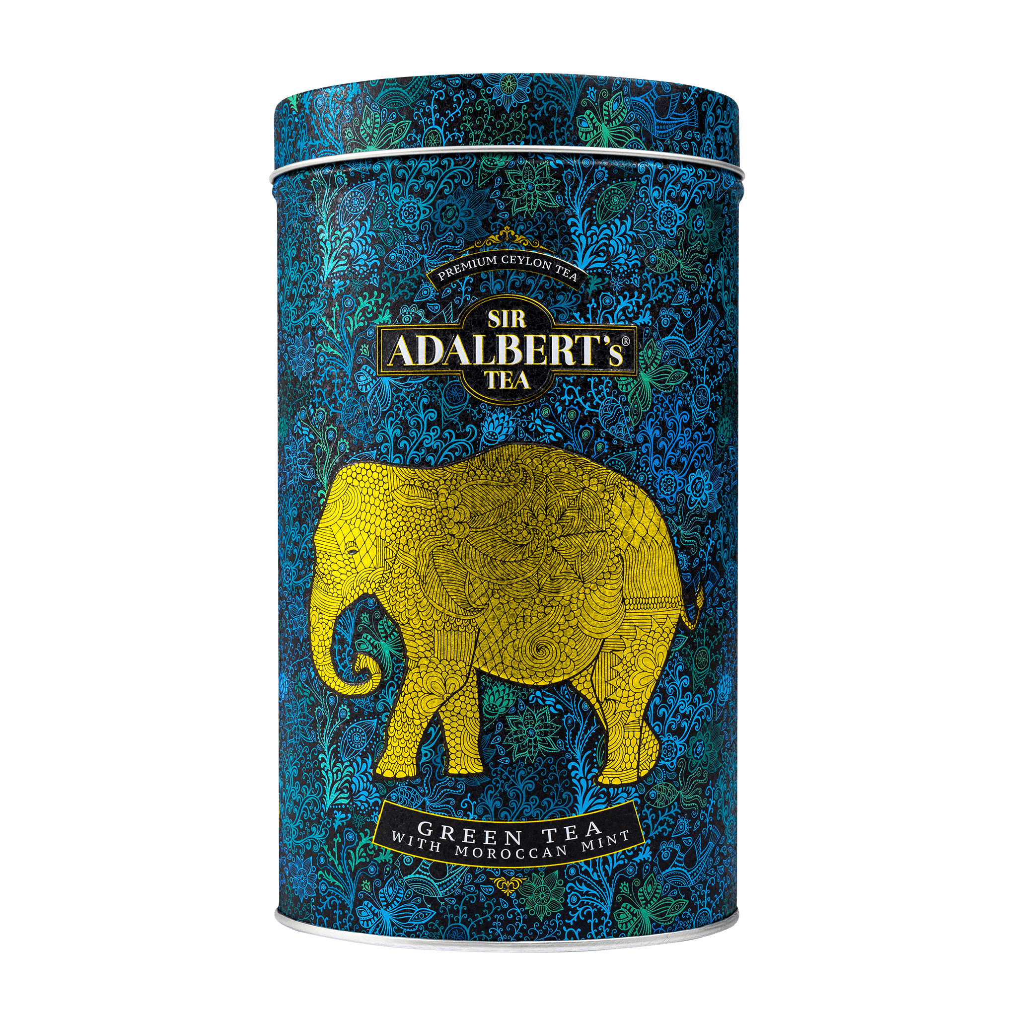 Adalbert's Tea GREEN TEA WITH MOROCCAN MINT - liściasta 110g w puszce - Sir Adalbert's Tea