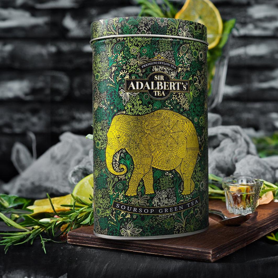 Adalbert's Tea SOURSOP GREEN TEA - liściasta 110g w puszce - Sir Adalbert's Tea