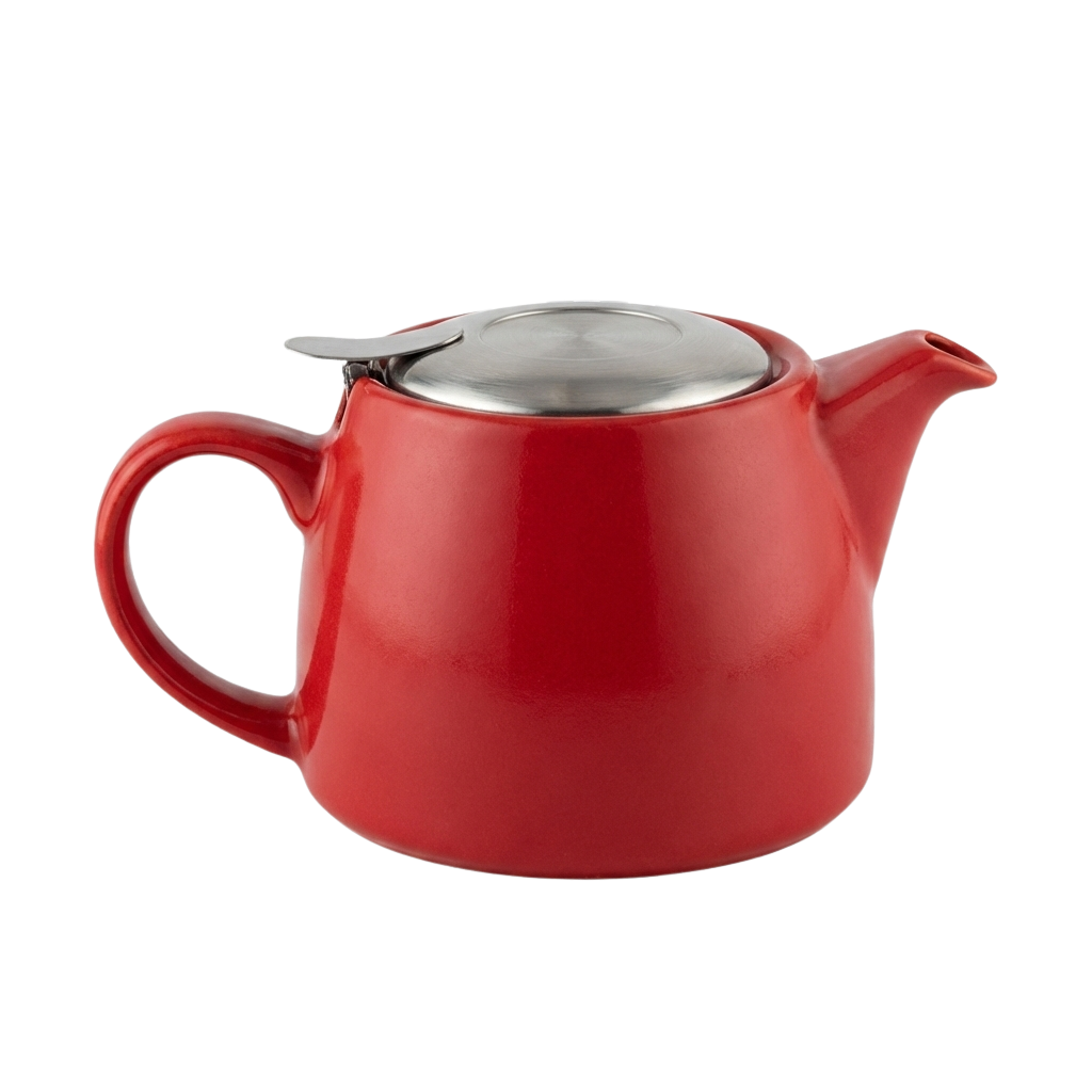 Carafe en céramique moderne avec infuseur, rouge (500 ml) 