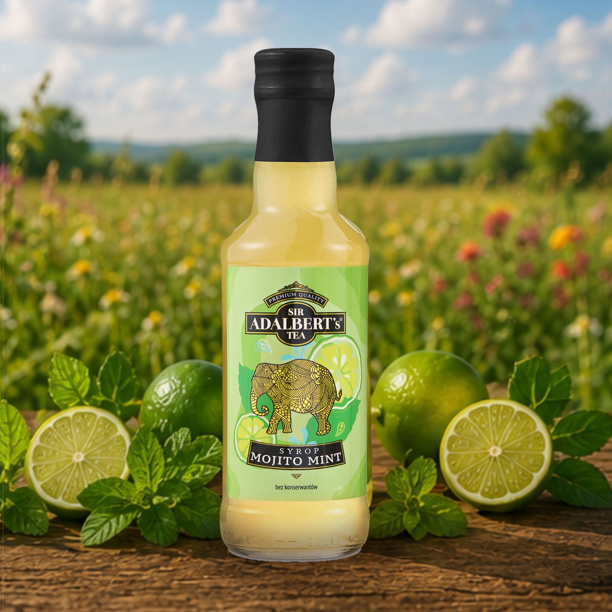 Adalbert's Syrop Mojito Mint 200 ml - zdjęcie lifestyle w plenerze