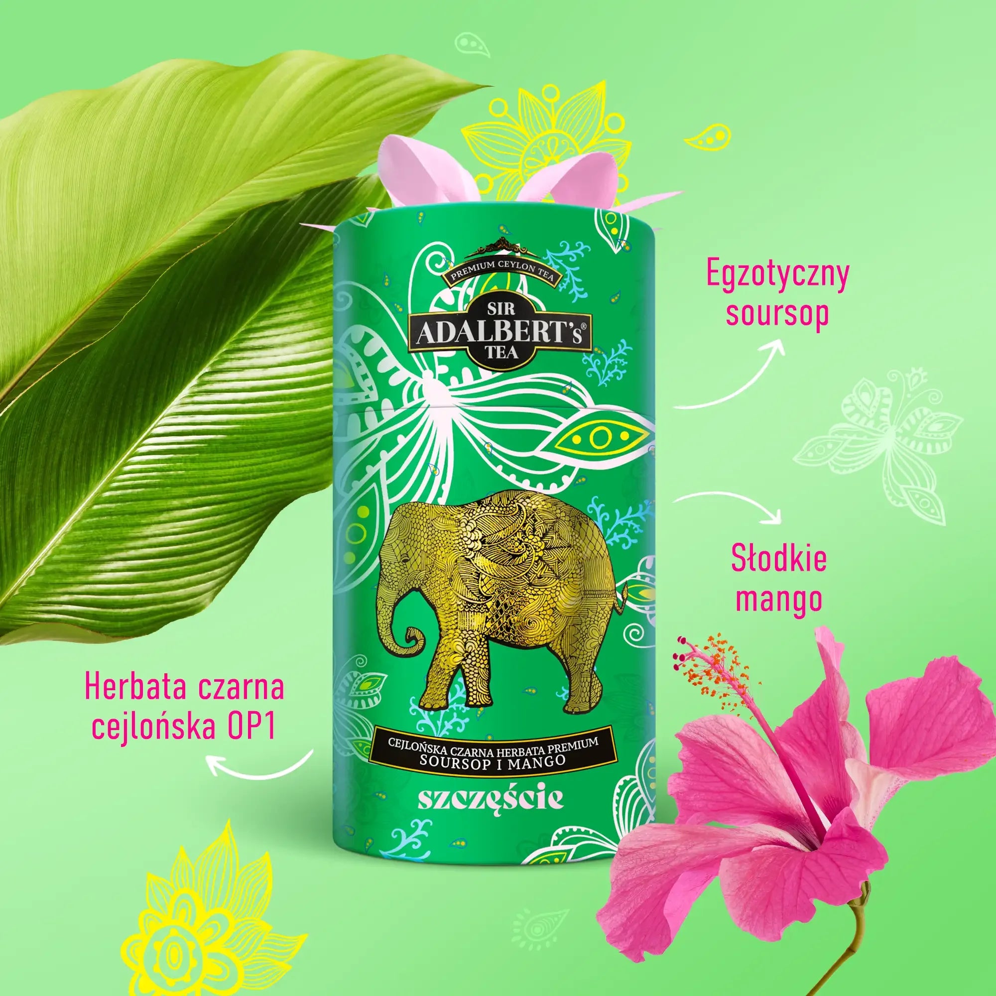 Adalbert's Tea Soursop i Mango SZCZĘŚCIE - liściasta 80g - Sir Adalbert's Tea