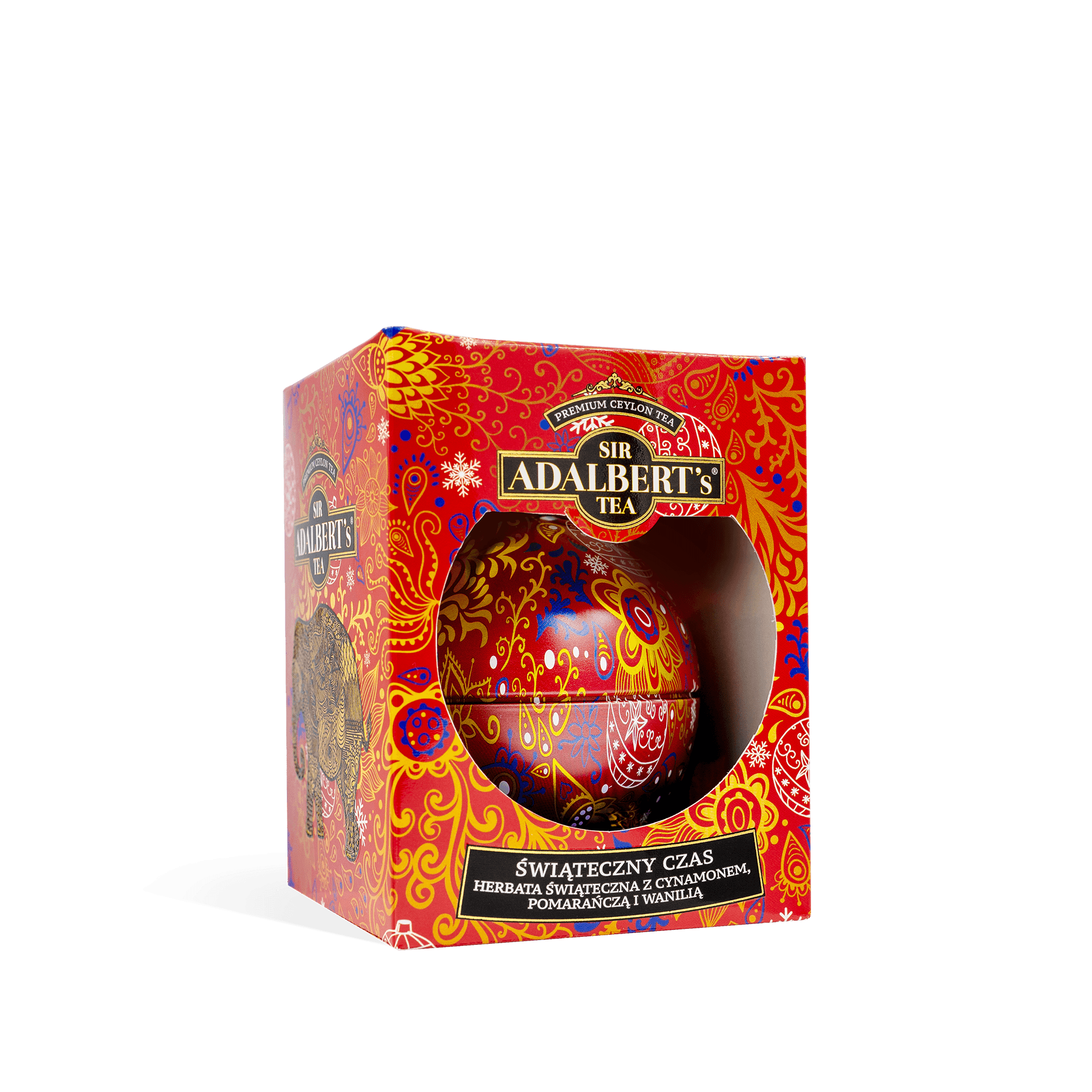 Bombka Choinkowa Czerwona - liściasta 30g - Sir Adalbert's Tea