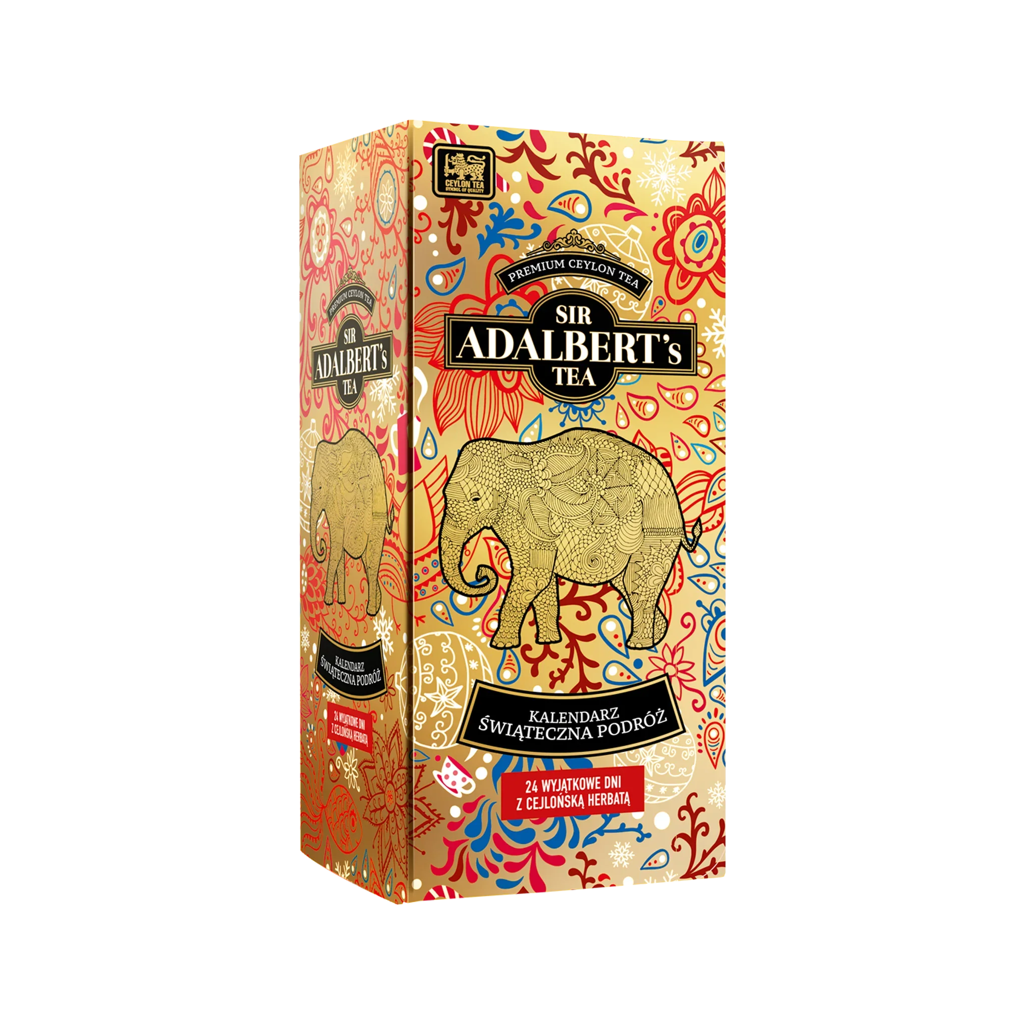 Kalendarz Adwentowy Złoty Świąteczna Podróż - 24 dni z herbatą 48g - Sir Adalbert's Tea