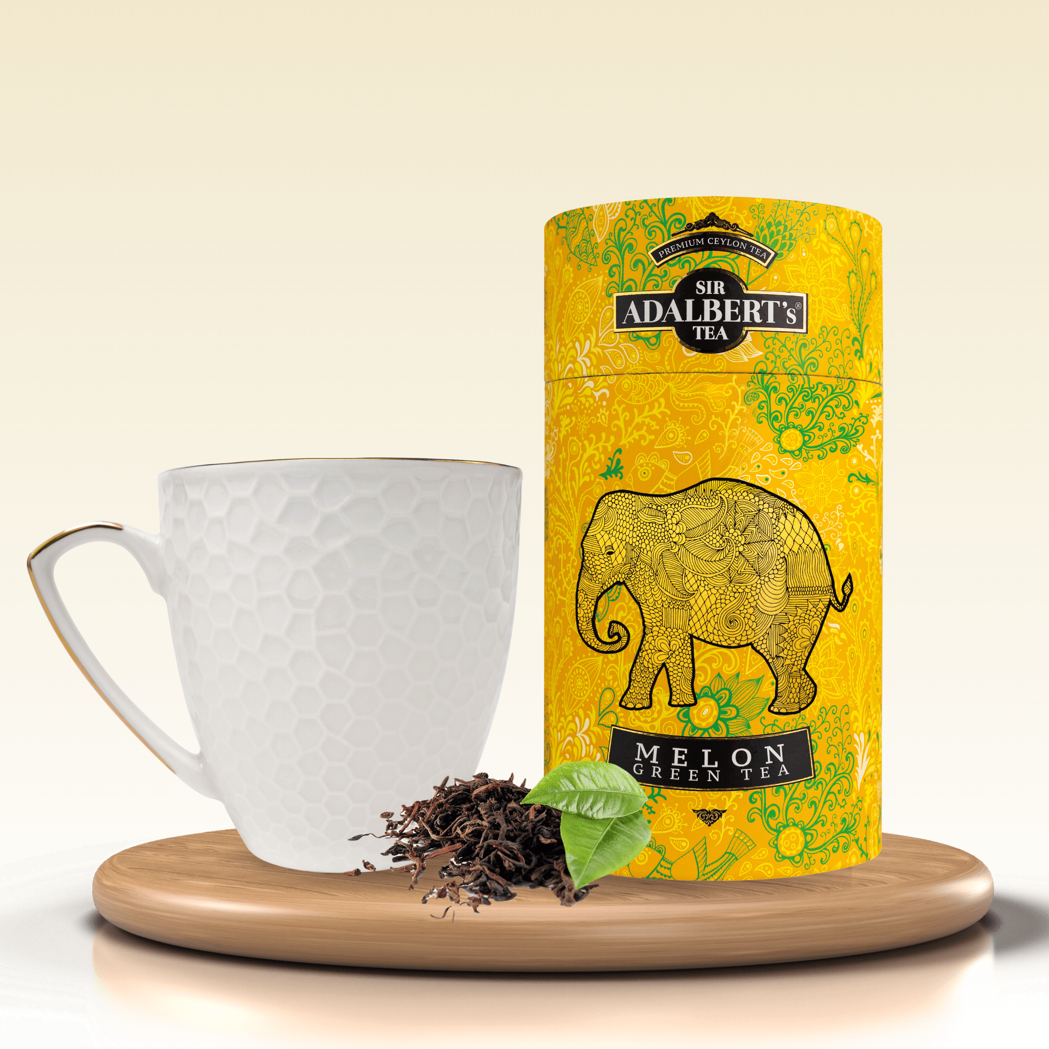 Zestaw Melon Green Tea, Kubek ze Słoniem i PREZENT - Sir Adalbert's Tea