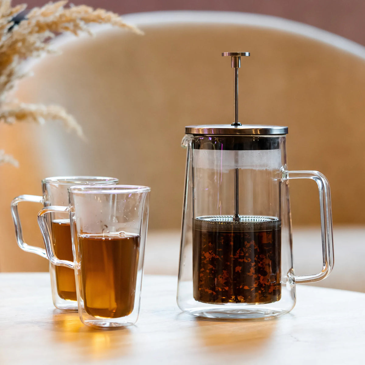 Szklany zaparzacz ze srebrną pokrywą Vialli Design Diva, 1000 ml - zdjęcie 4