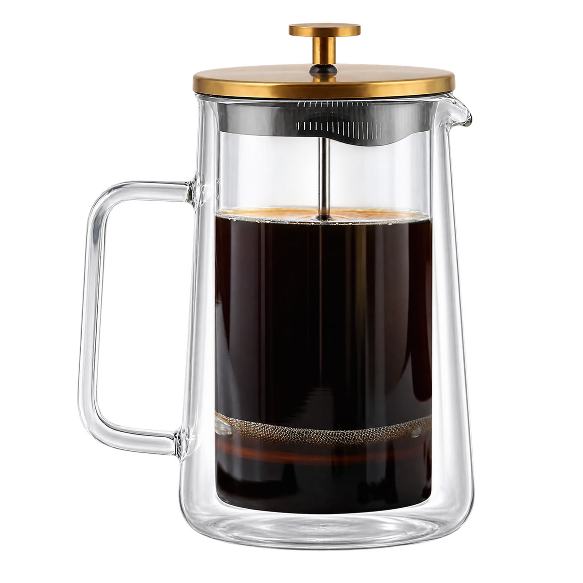 Szklany zaparzacz ze złotą pokrywą Vialli Design Diva, 1000 ml - zdjęcie 3