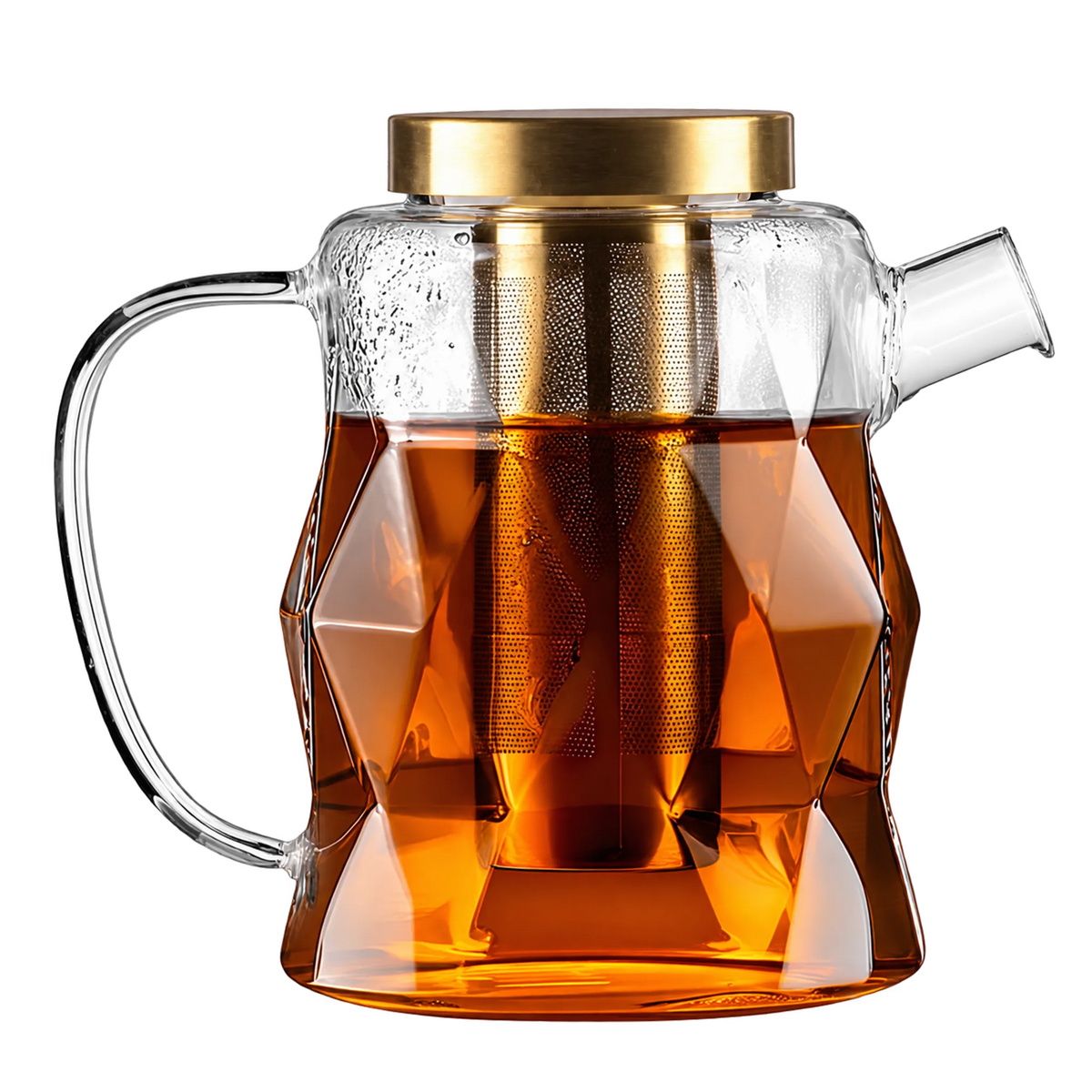 Dzbanek do herbaty z zaparzaczem Vialli Design GEO GOLD, 1300 ml - zdjęcie 2