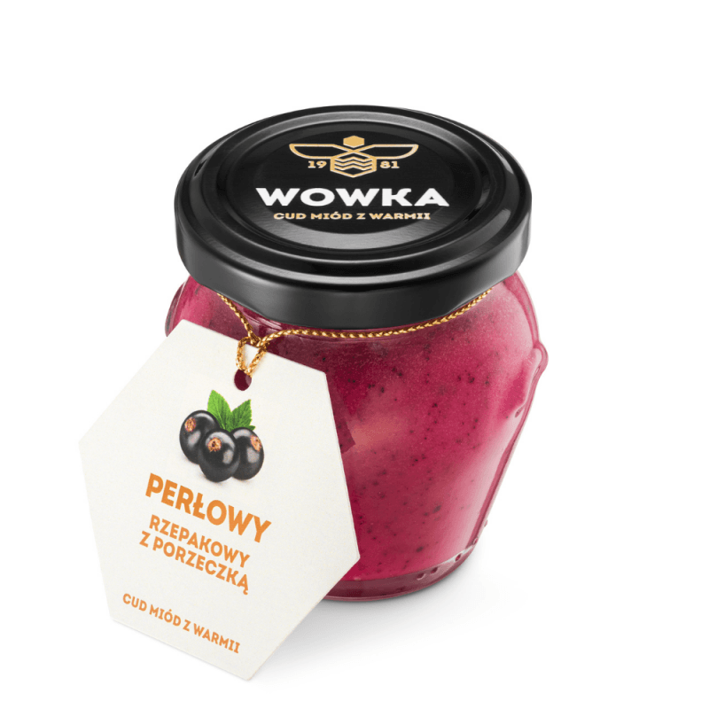 WOWKA Miód z Czarną Porzeczką Perłowy 260g - Sir Adalbert's Tea
